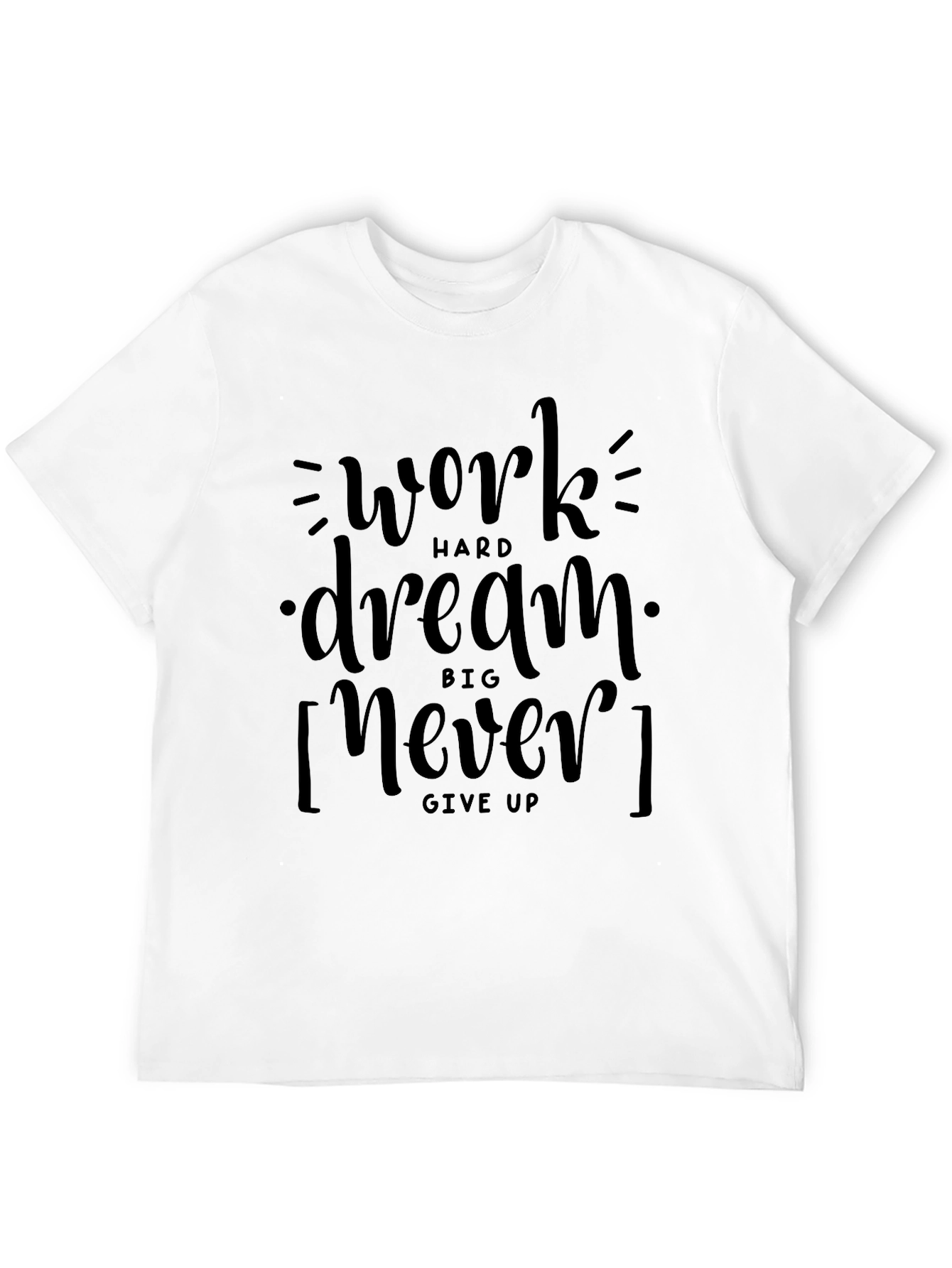 Black Motivational Black Graphic Tee: Work Hard, Dream Big view 12