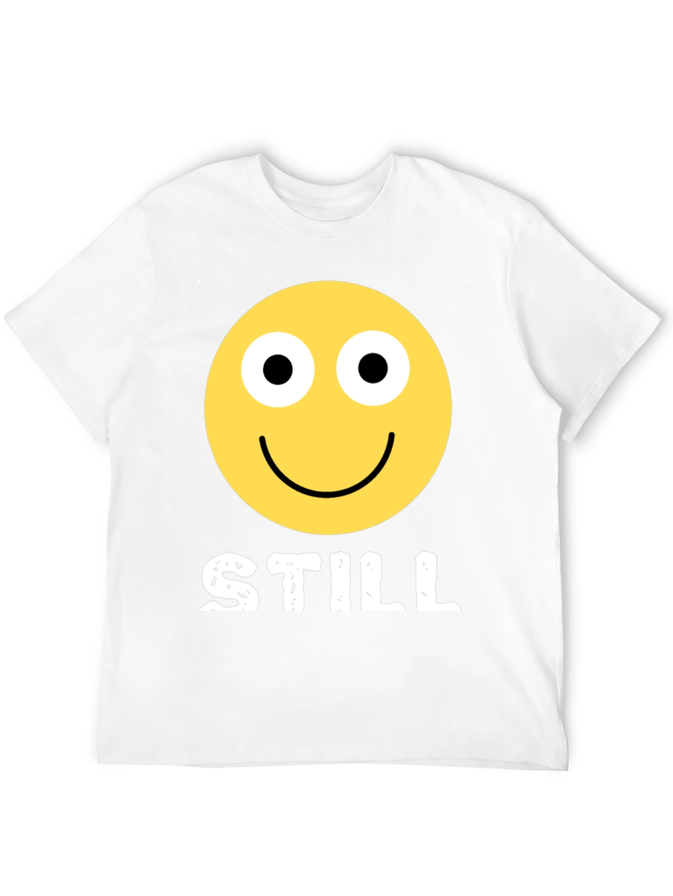 Black STILL Smiley Face Graphic Tee - Adult Humor Black T-Shirt view 12