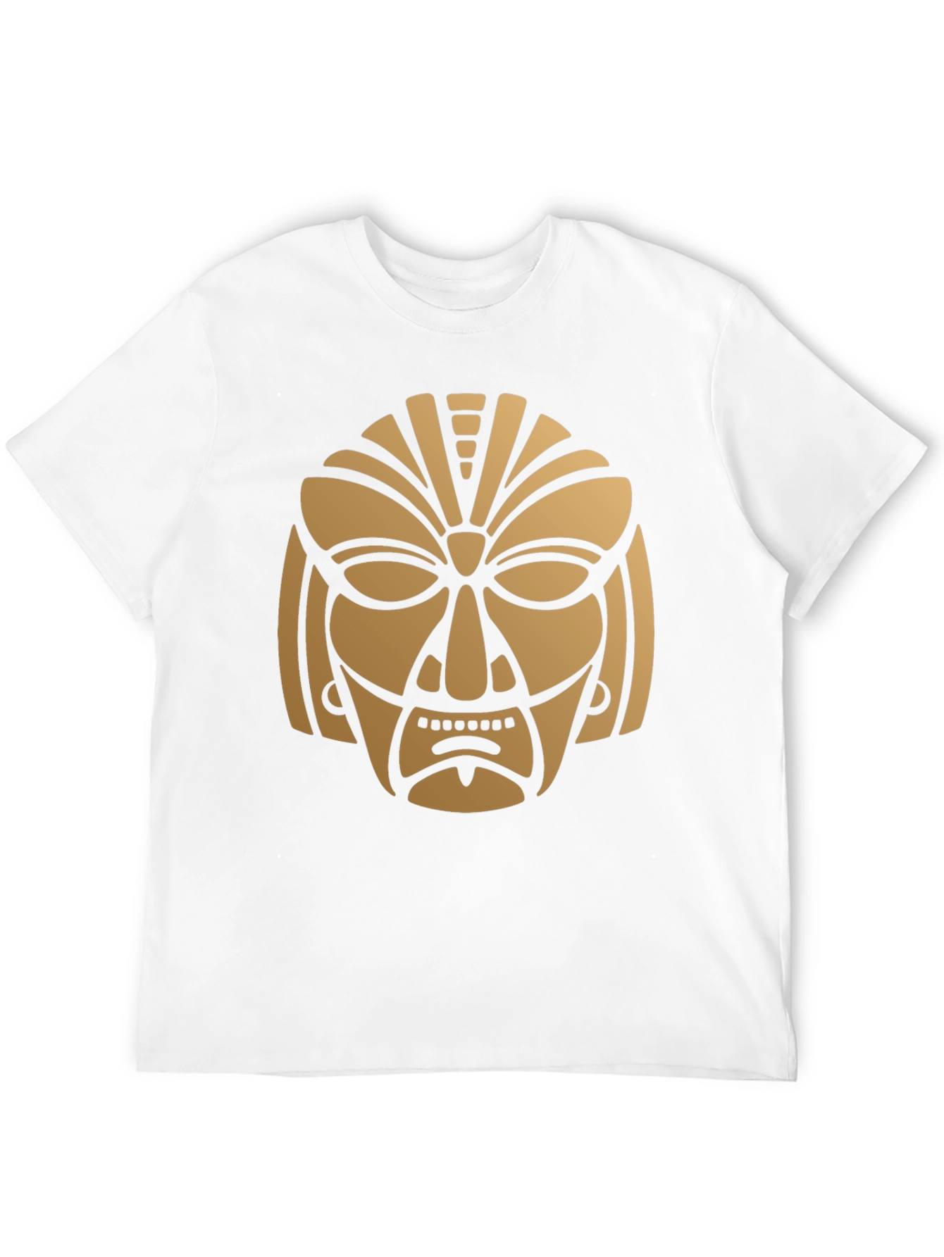 Black Tribal Mask Graphic Print T-Shirt - Black view 12
