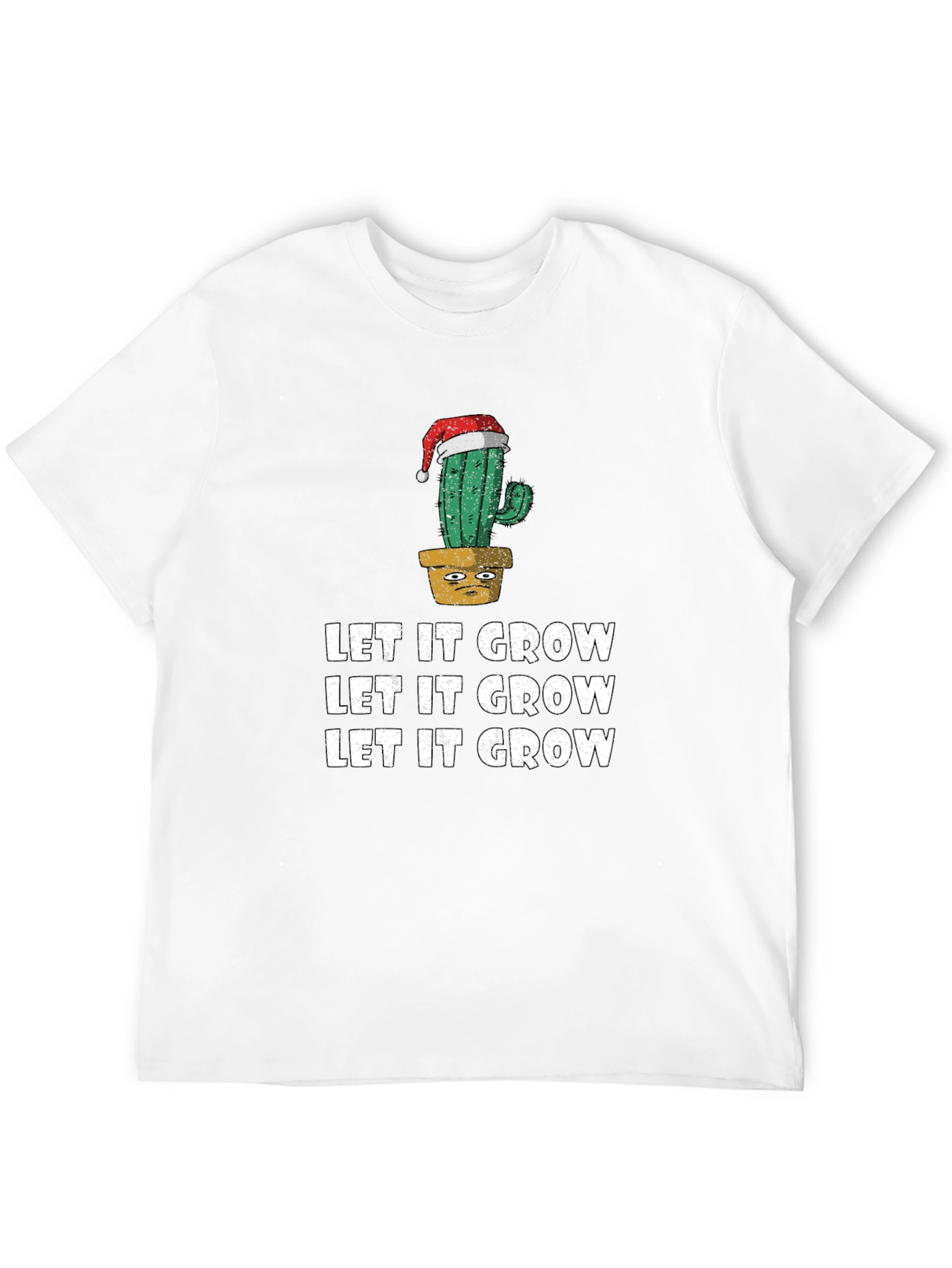 Black Let It Grow Cactus Christmas T-Shirt view 12