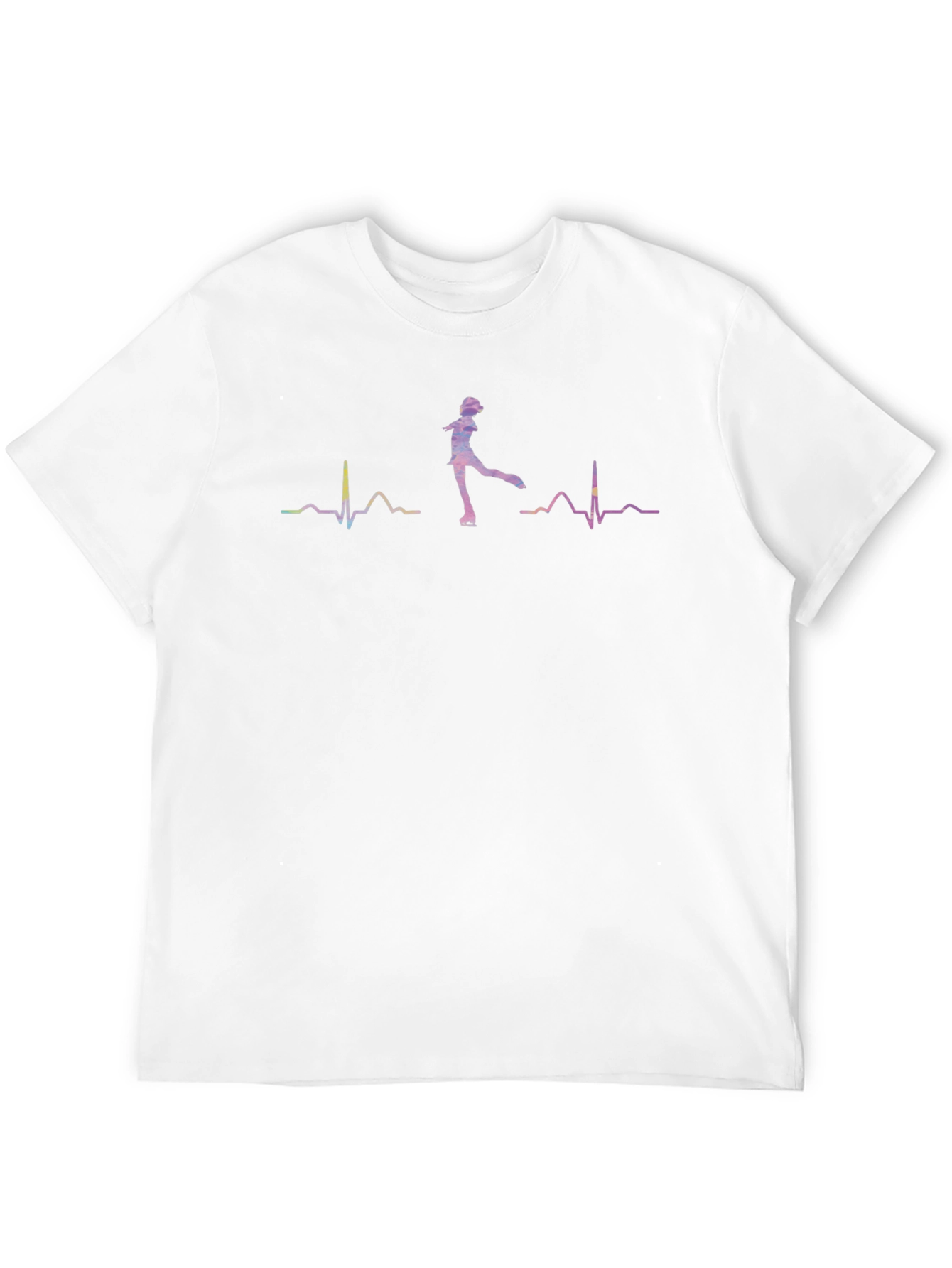Black Figure Skating Heartbeat T-Shirt view 12