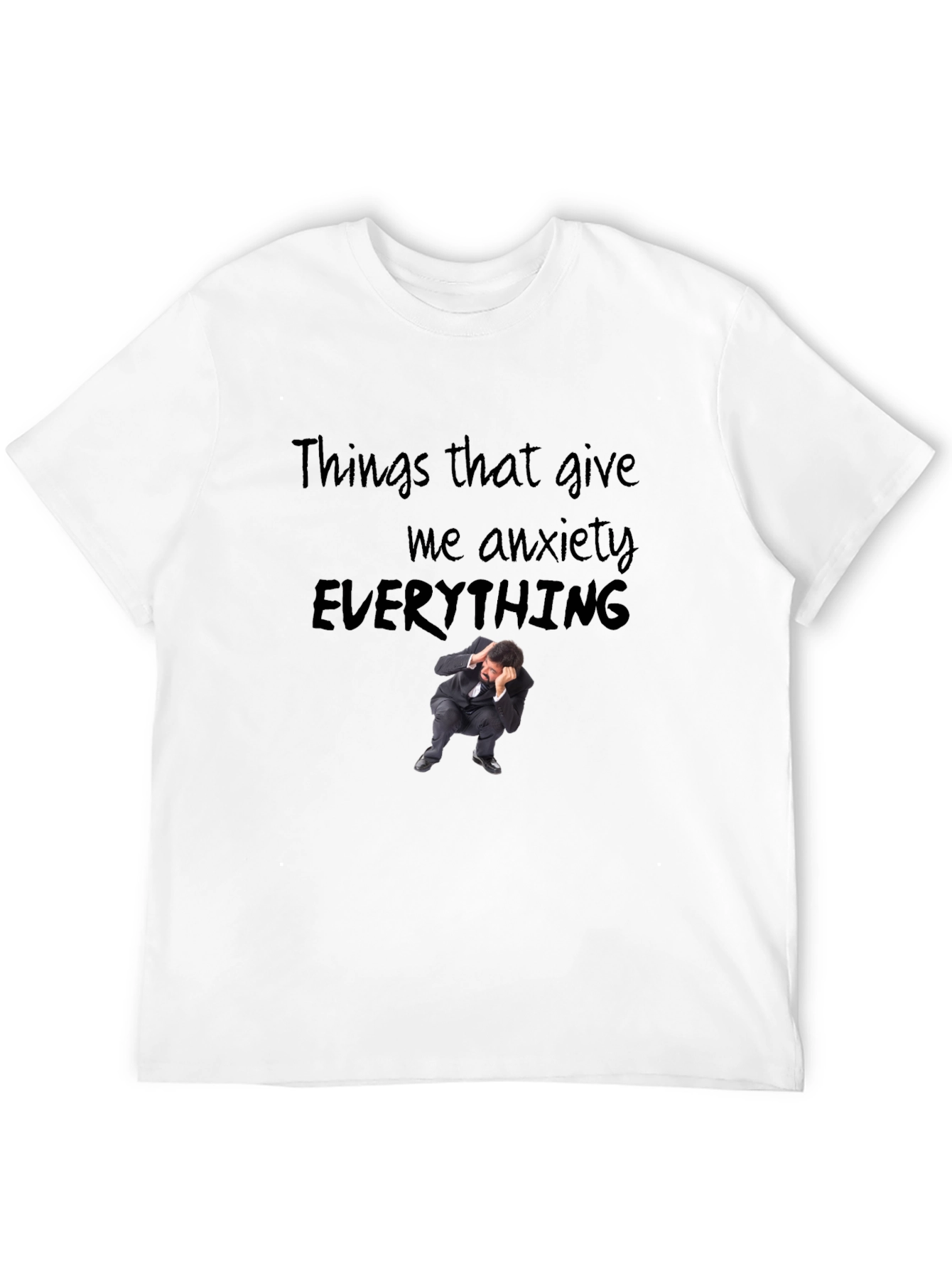 Black Anxiety Everything Graphic T-Shirt - Soft Cotton Blend view 12