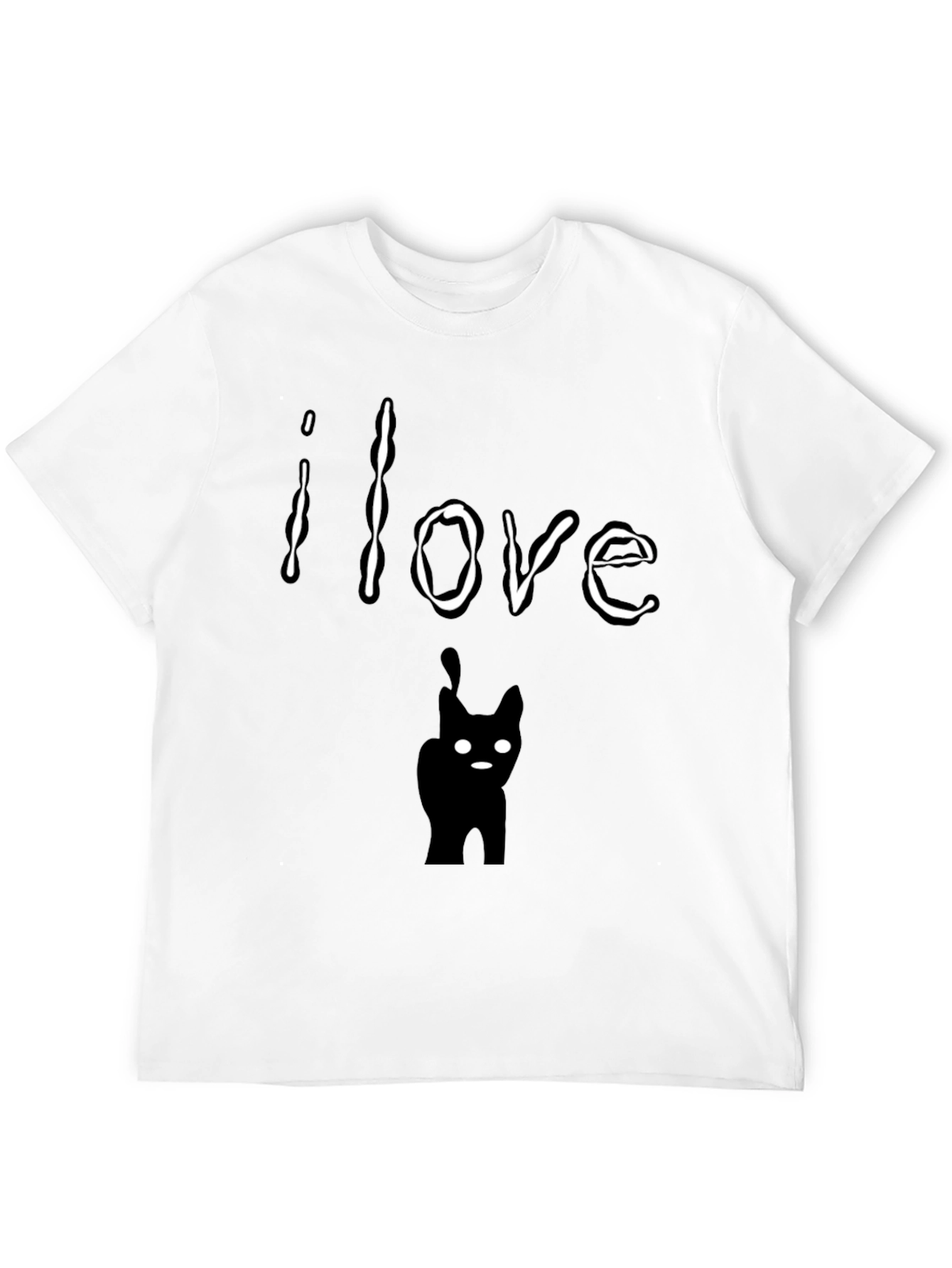 Black I Love Cats Graphic T-Shirt - Soft Cotton Tee view 12