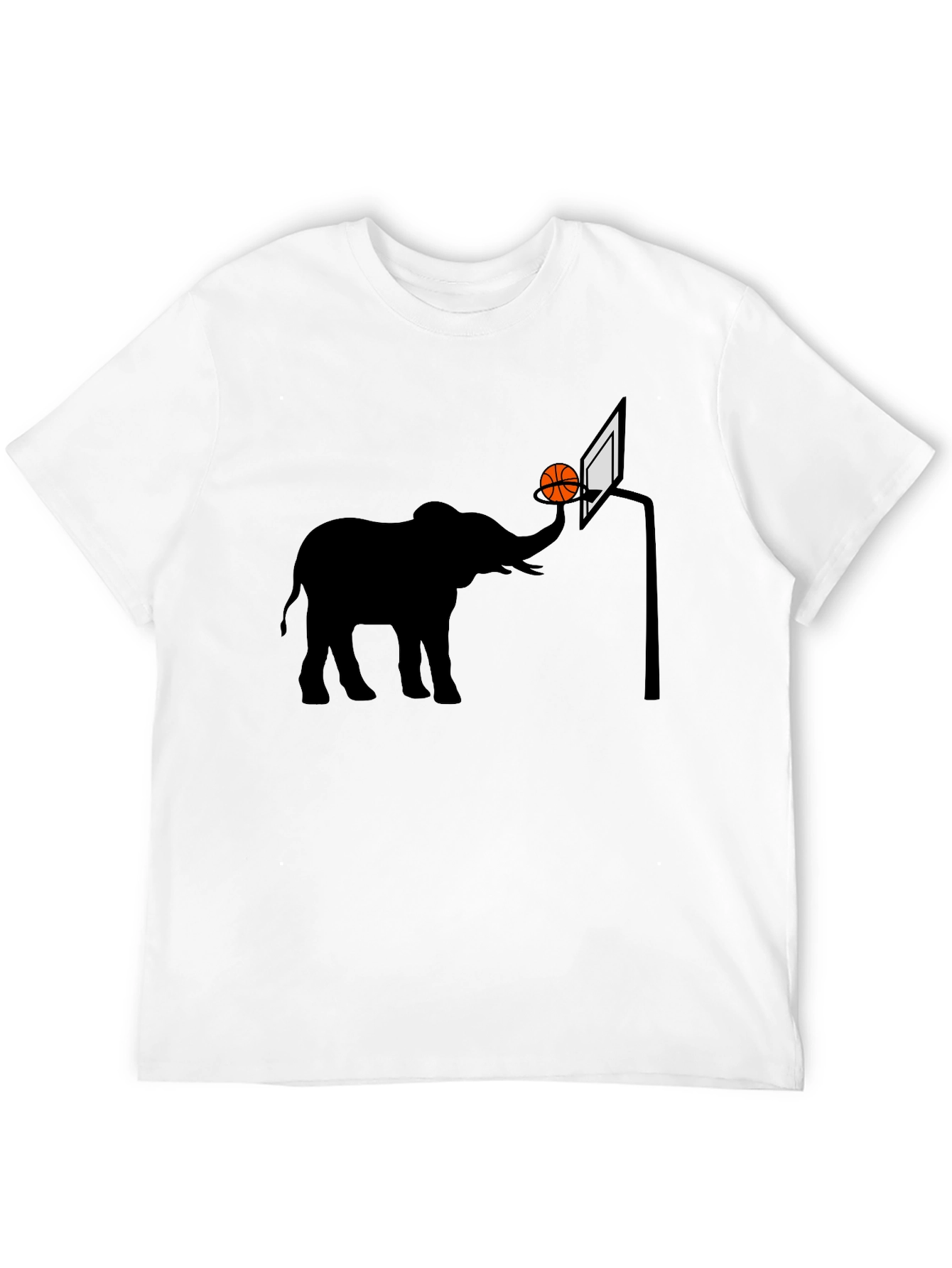 Black Elephant Basketball Graphic Tee - Novelty T-Shirt view 12