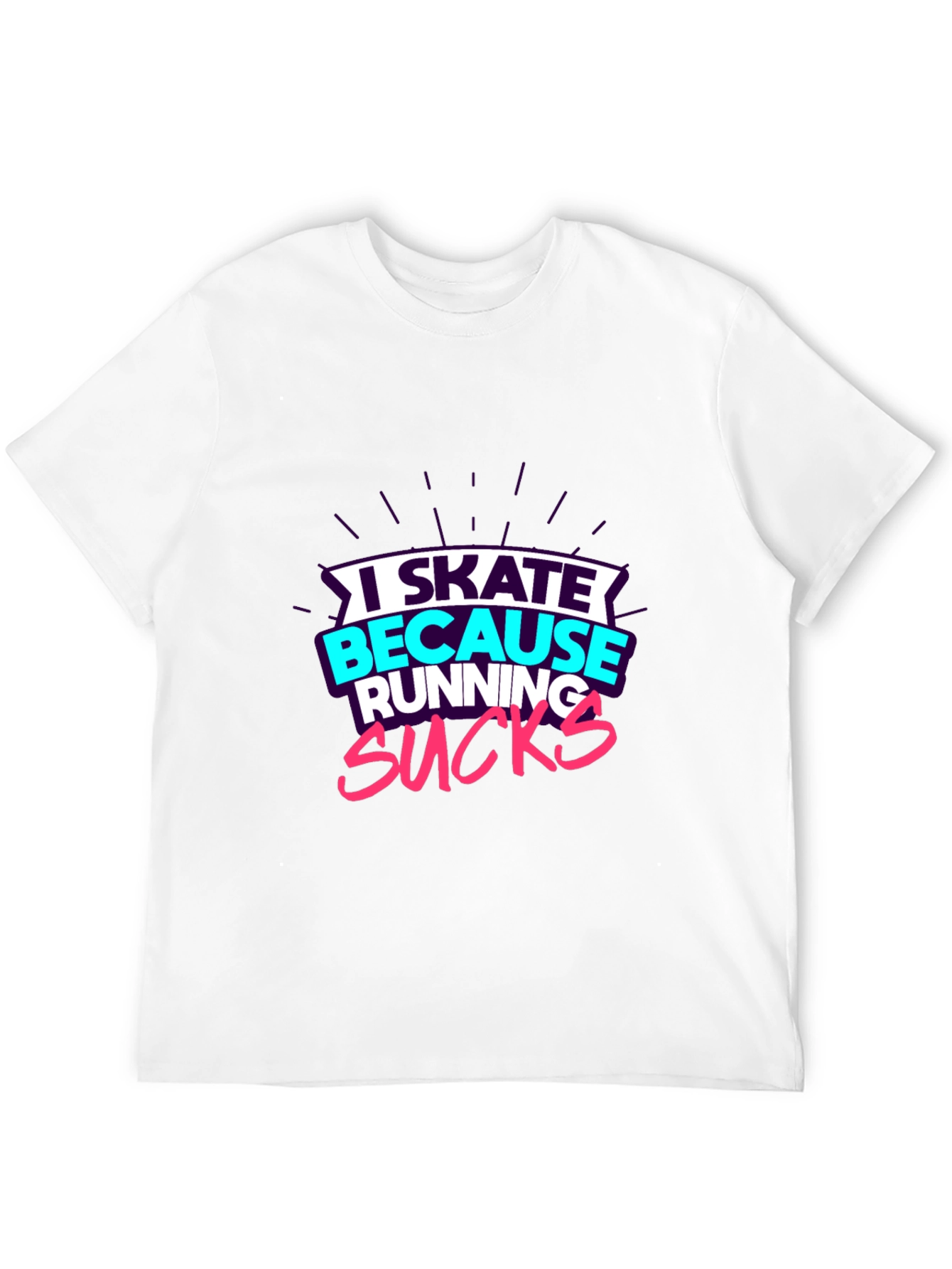 Black I Skate Because Running Sucks Graphic Tee view 12