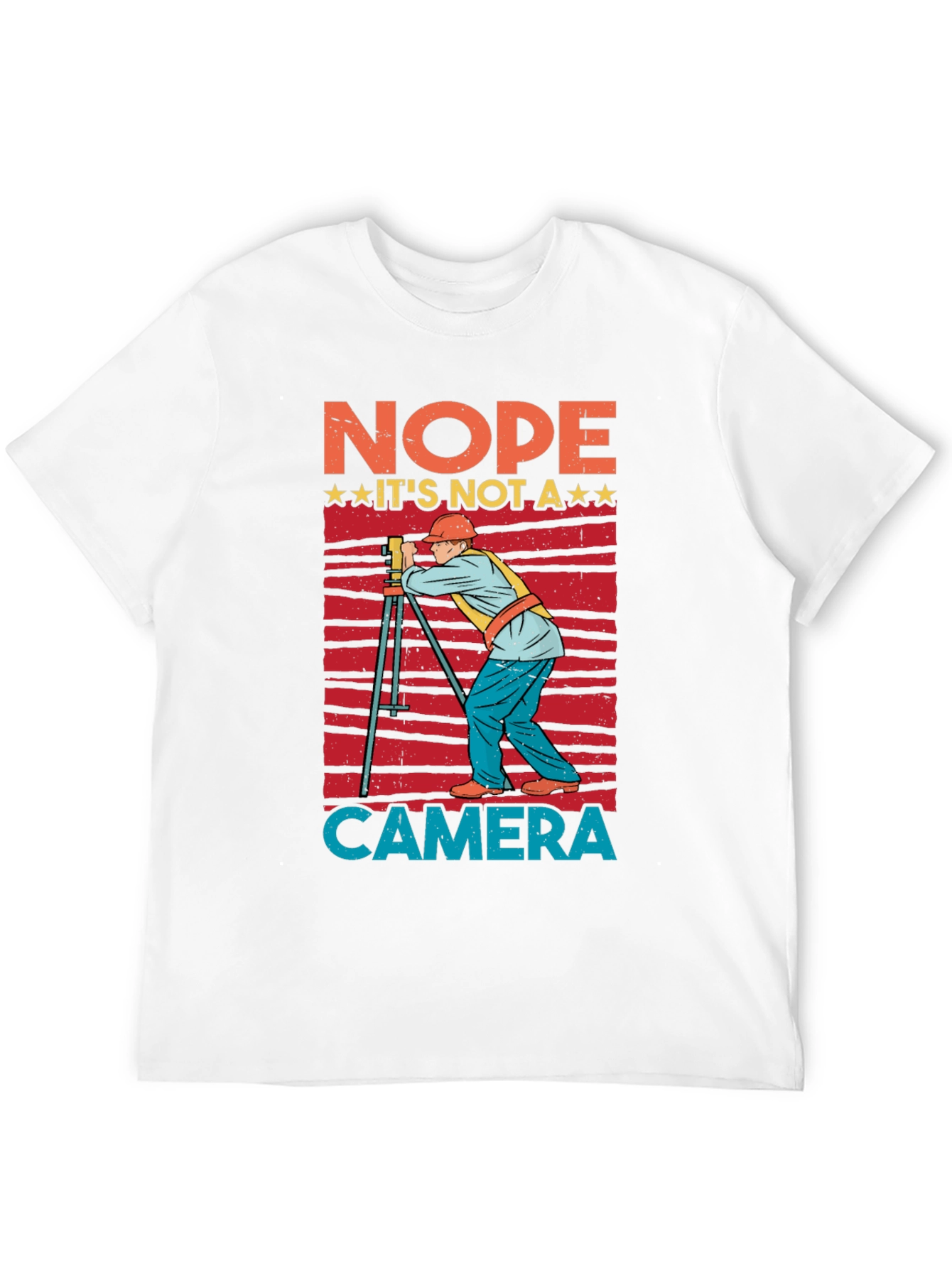 Black Nope Not a Camera Surveyor T-Shirt view 12