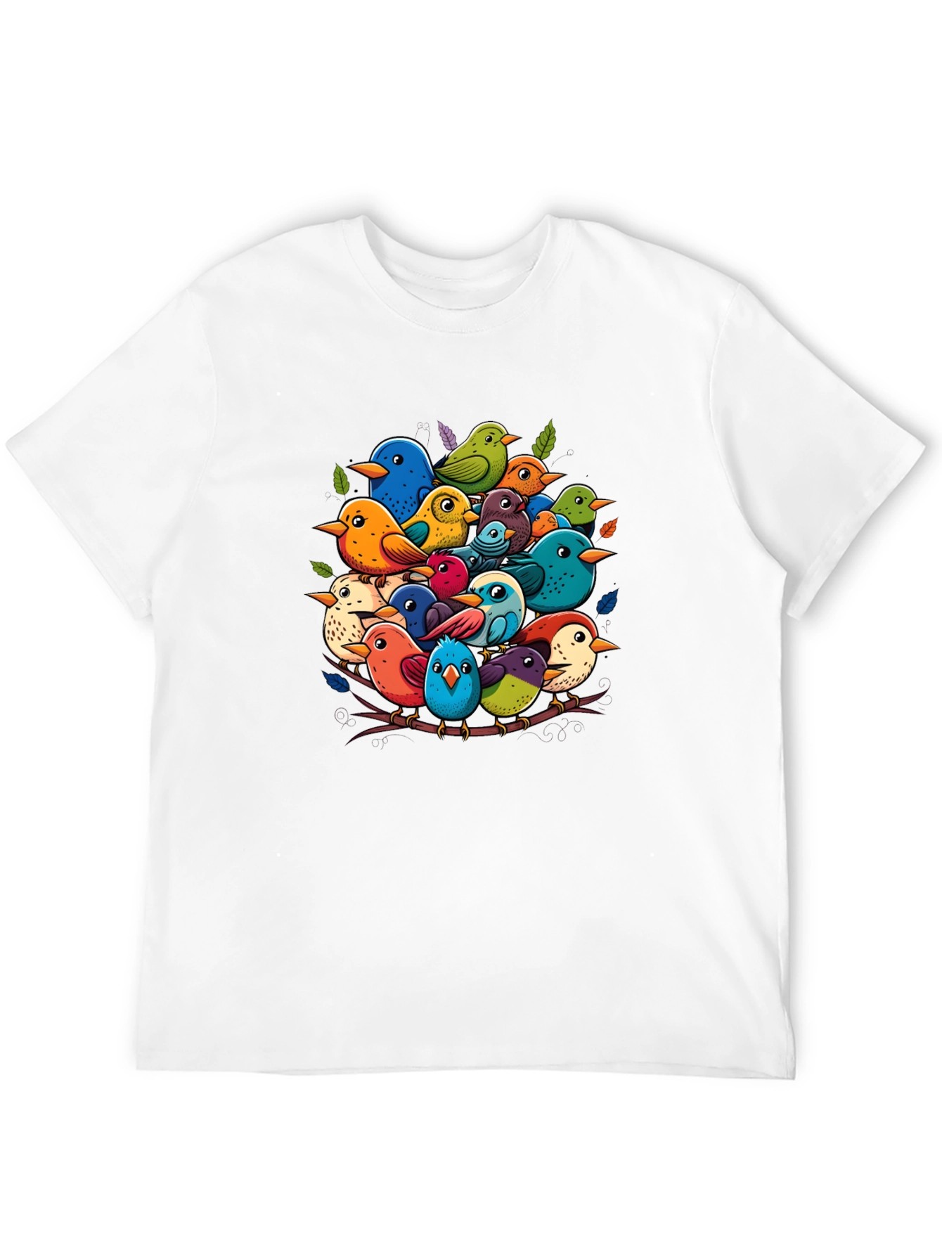 Black Colorful Birds Nest T-Shirt - Nature Lover's Tee view 12