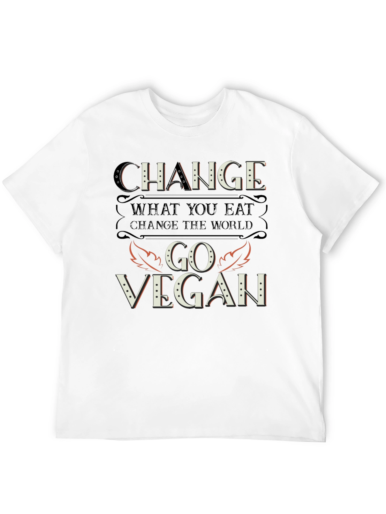 Black Change Go Vegan T-Shirt - Eat to Change the World view 12