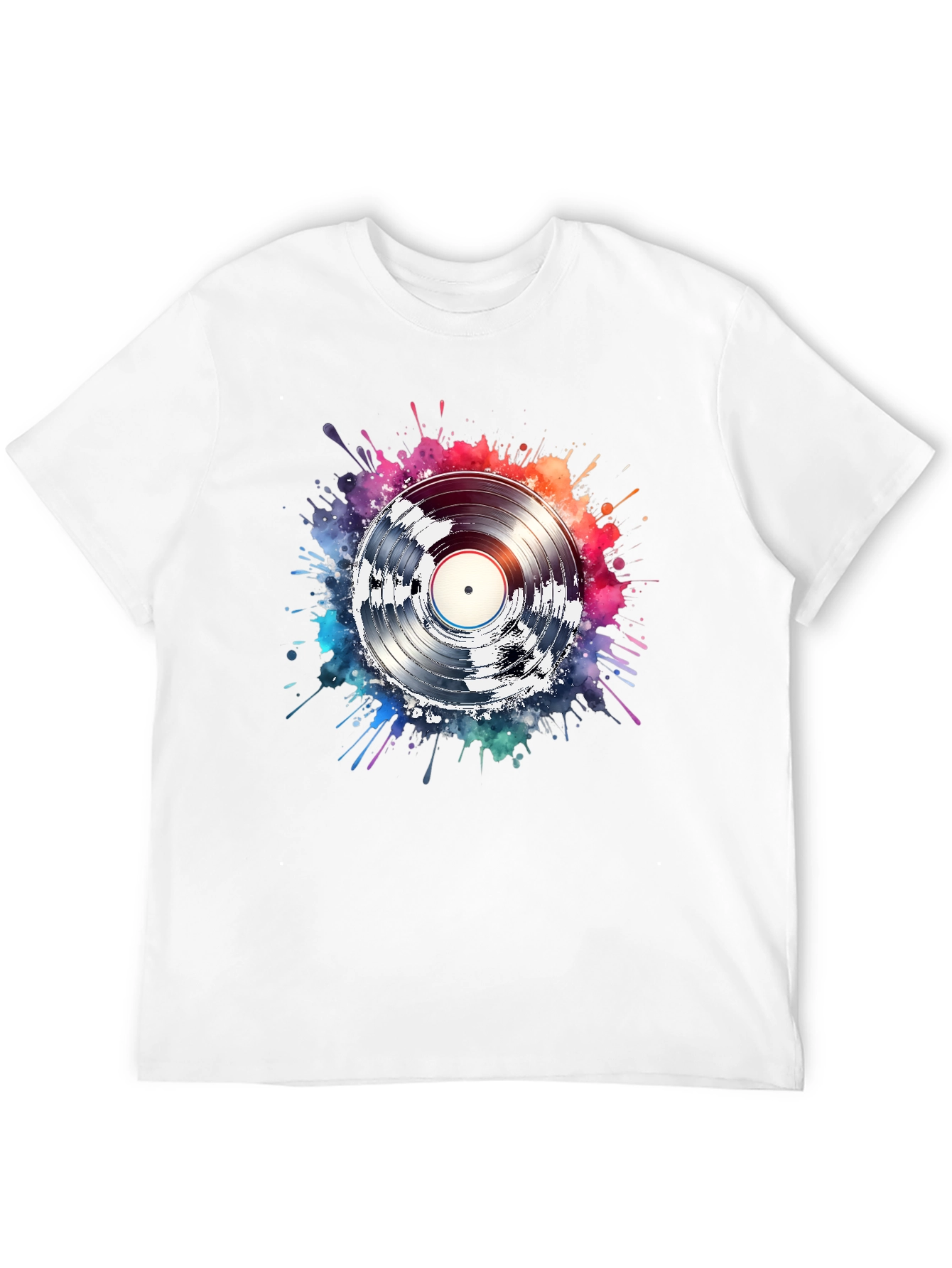 Black Vinyl Record Splash Graphic Tee view 12