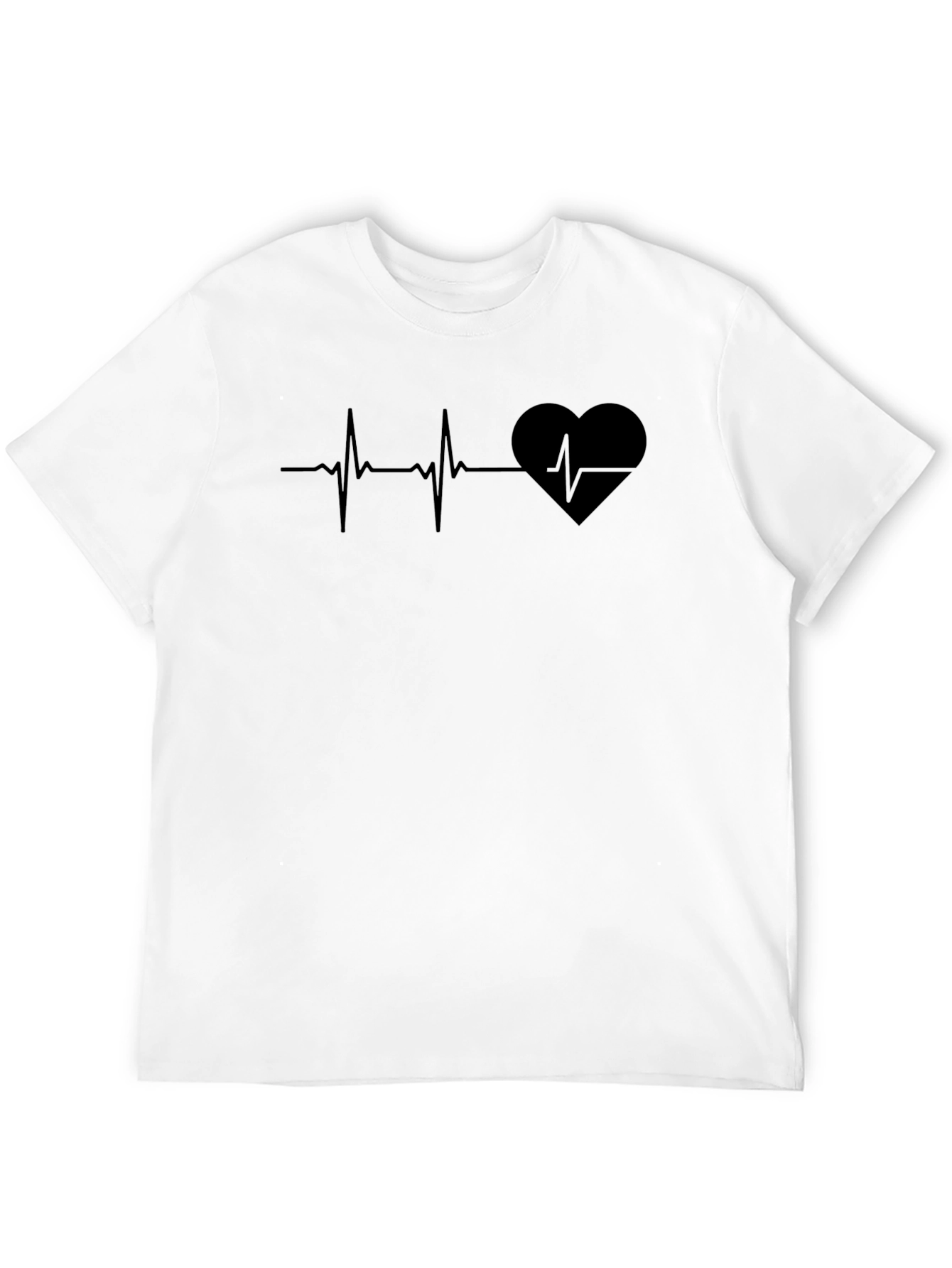 Black Heartbeat Heart Graphic T-Shirt - Black view 12