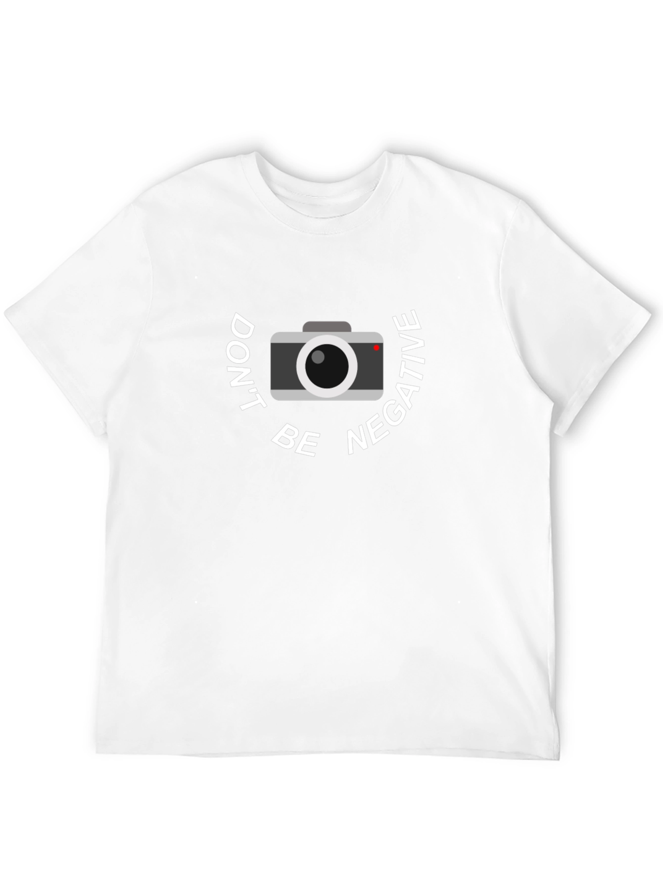 Black Don't Be Negative Camera Graphic T-Shirt view 12