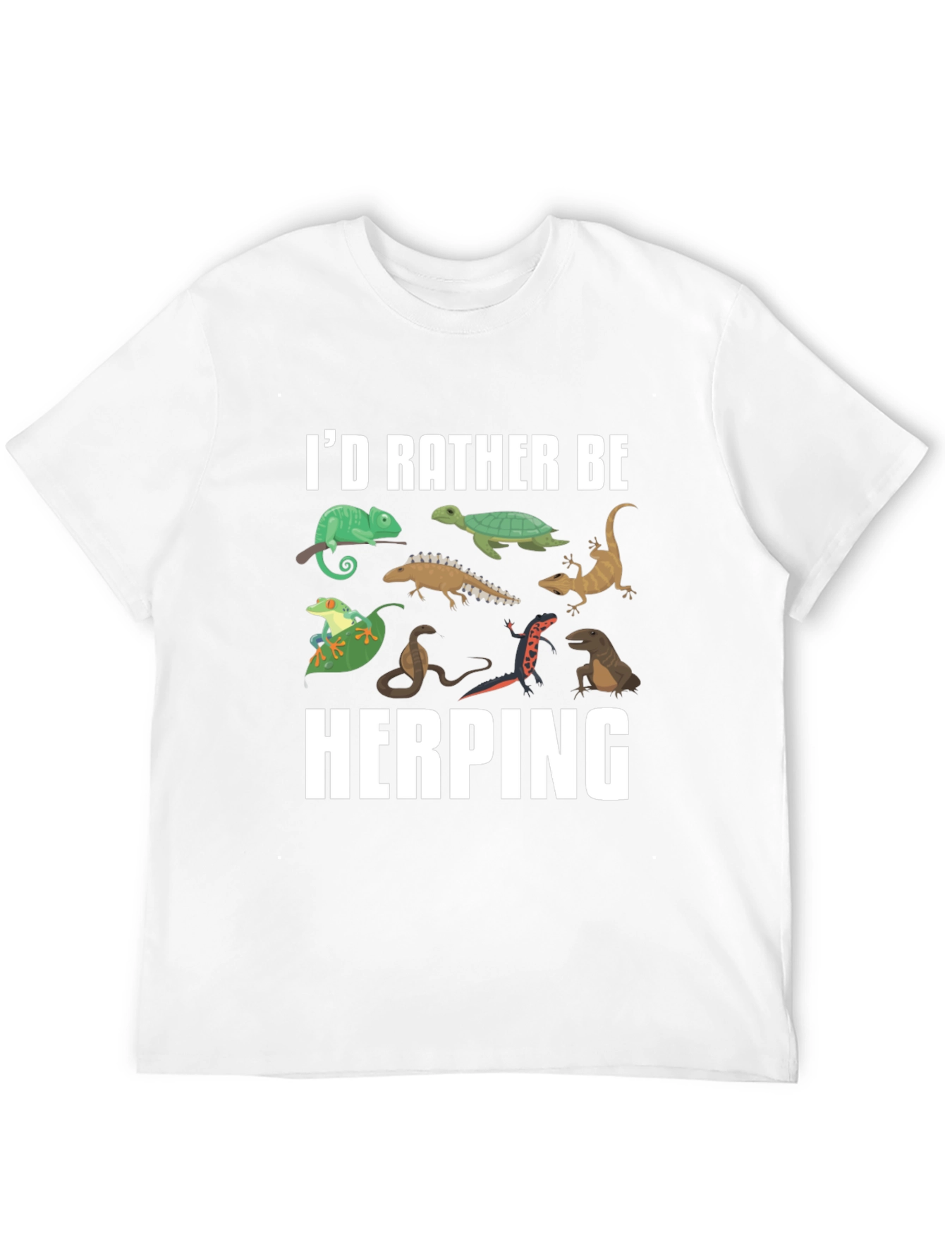 Black Herping Reptile T-Shirt - I'd Rather Be Herping view 12