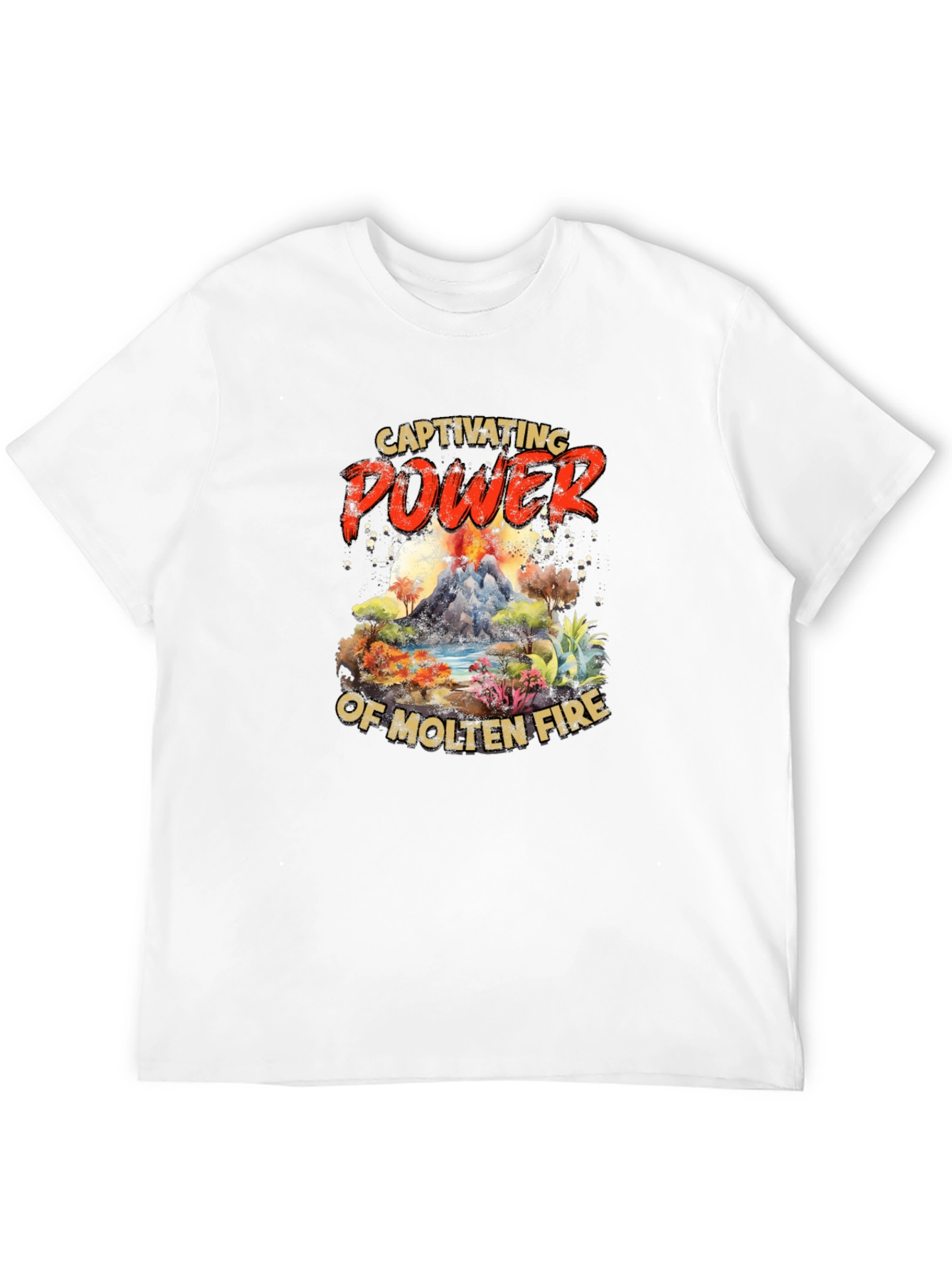 Black Captivating Power Molten Fire Graphic Tee view 12