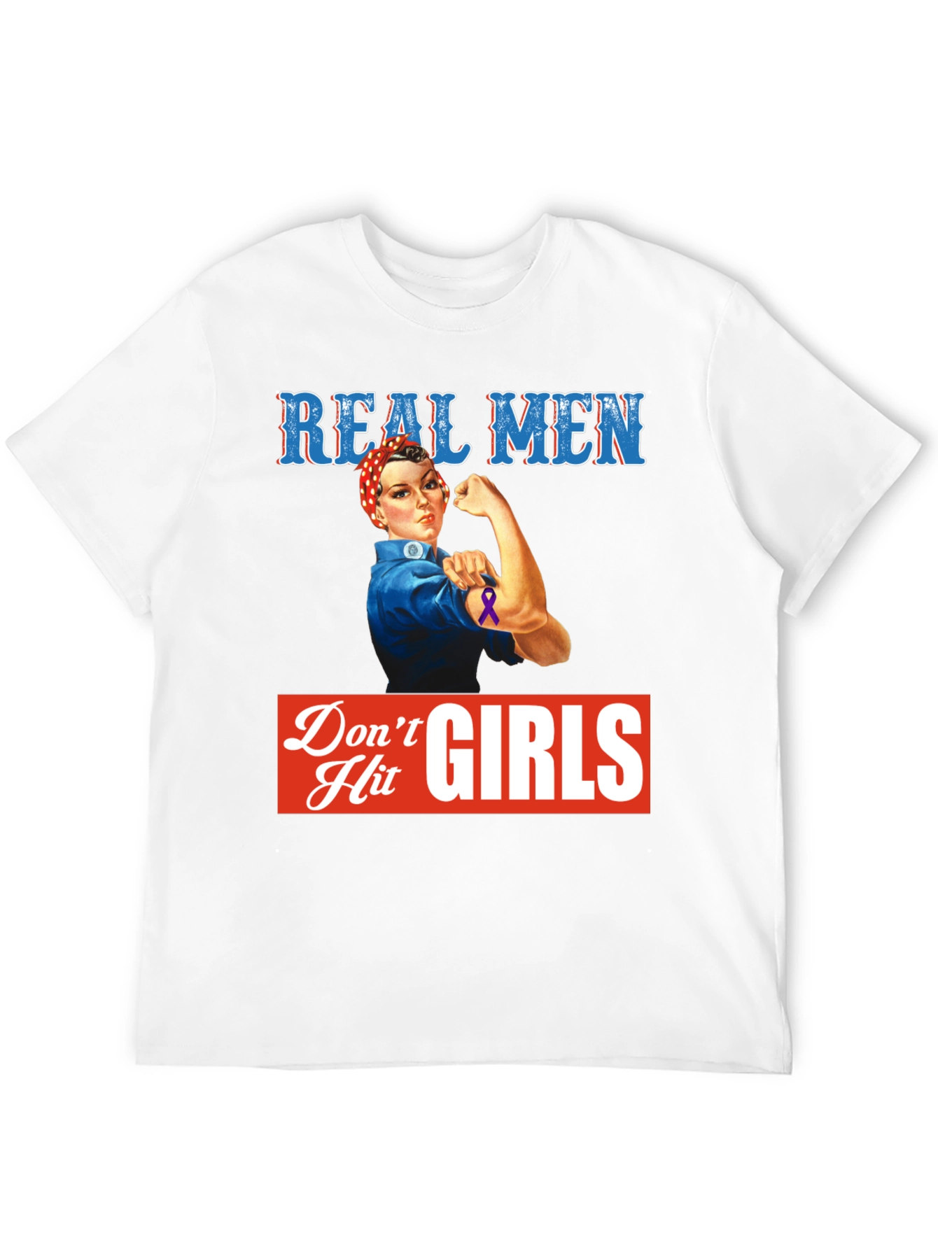 Black Real Men Don't Hit Girls T-Shirt view 12