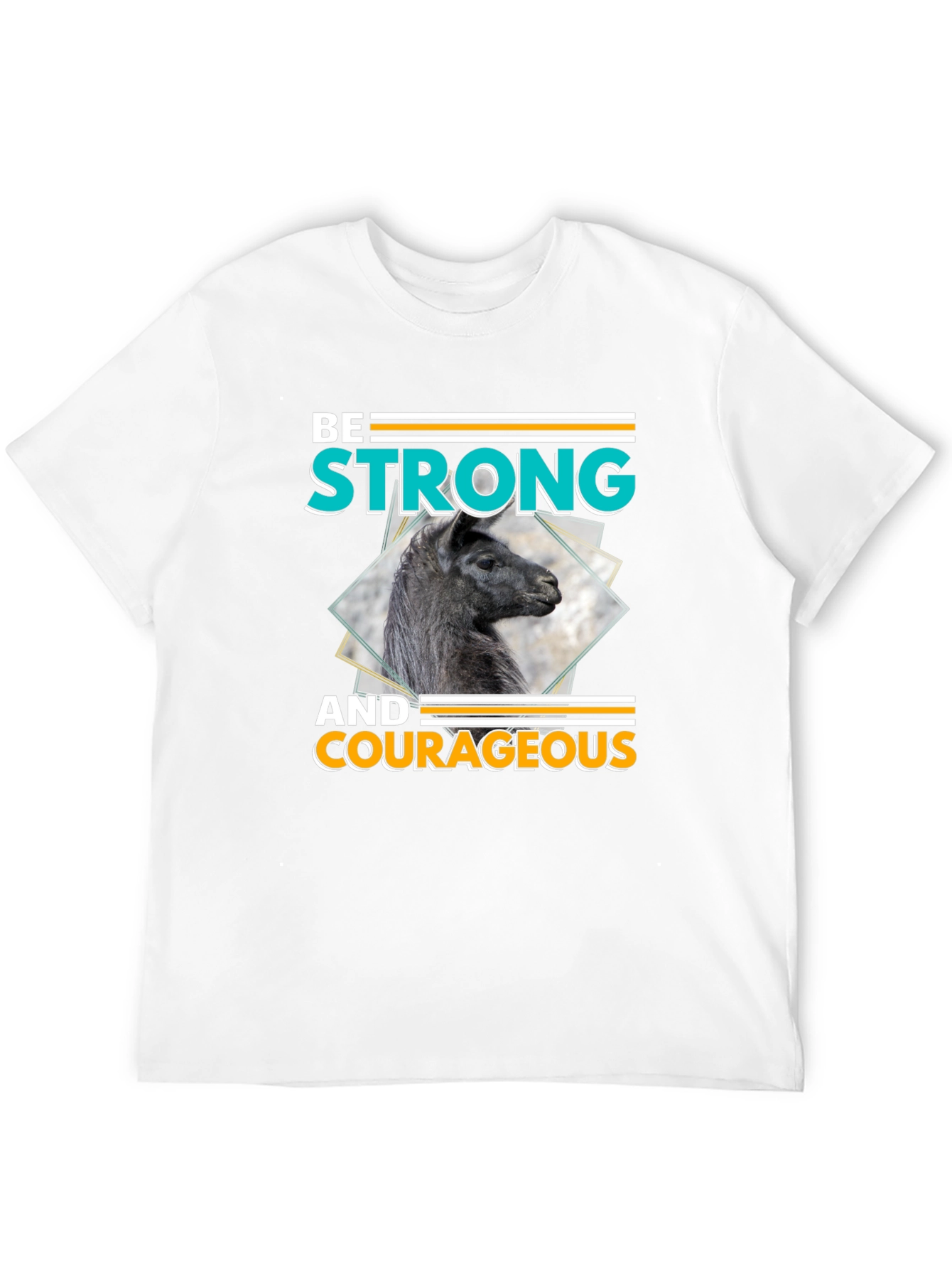Black Be Strong & Courageous Llama Graphic T-Shirt view 12