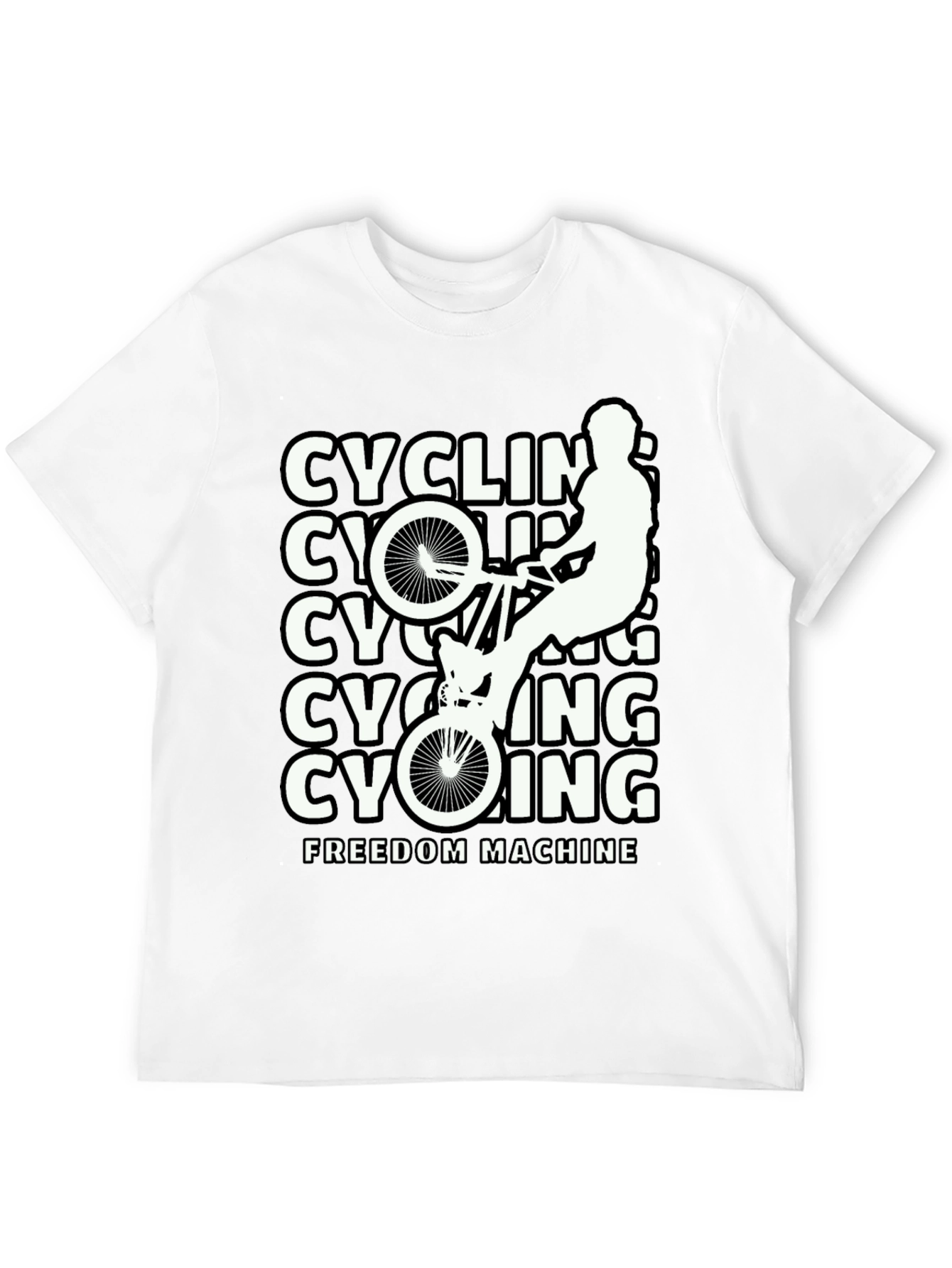 Black Cycling Freedom Machine Black T-Shirt view 12