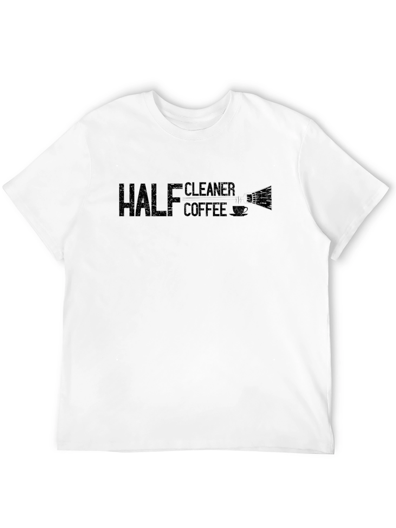Black Half Cleaner Half Coffee T-Shirt - Novelty Tee view 12