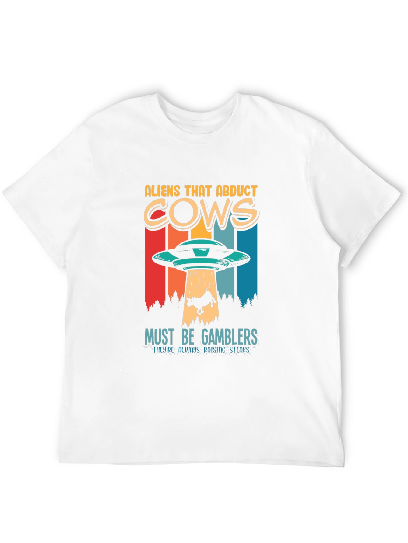 Aliens Abduct Cows Graphic Tee - 12