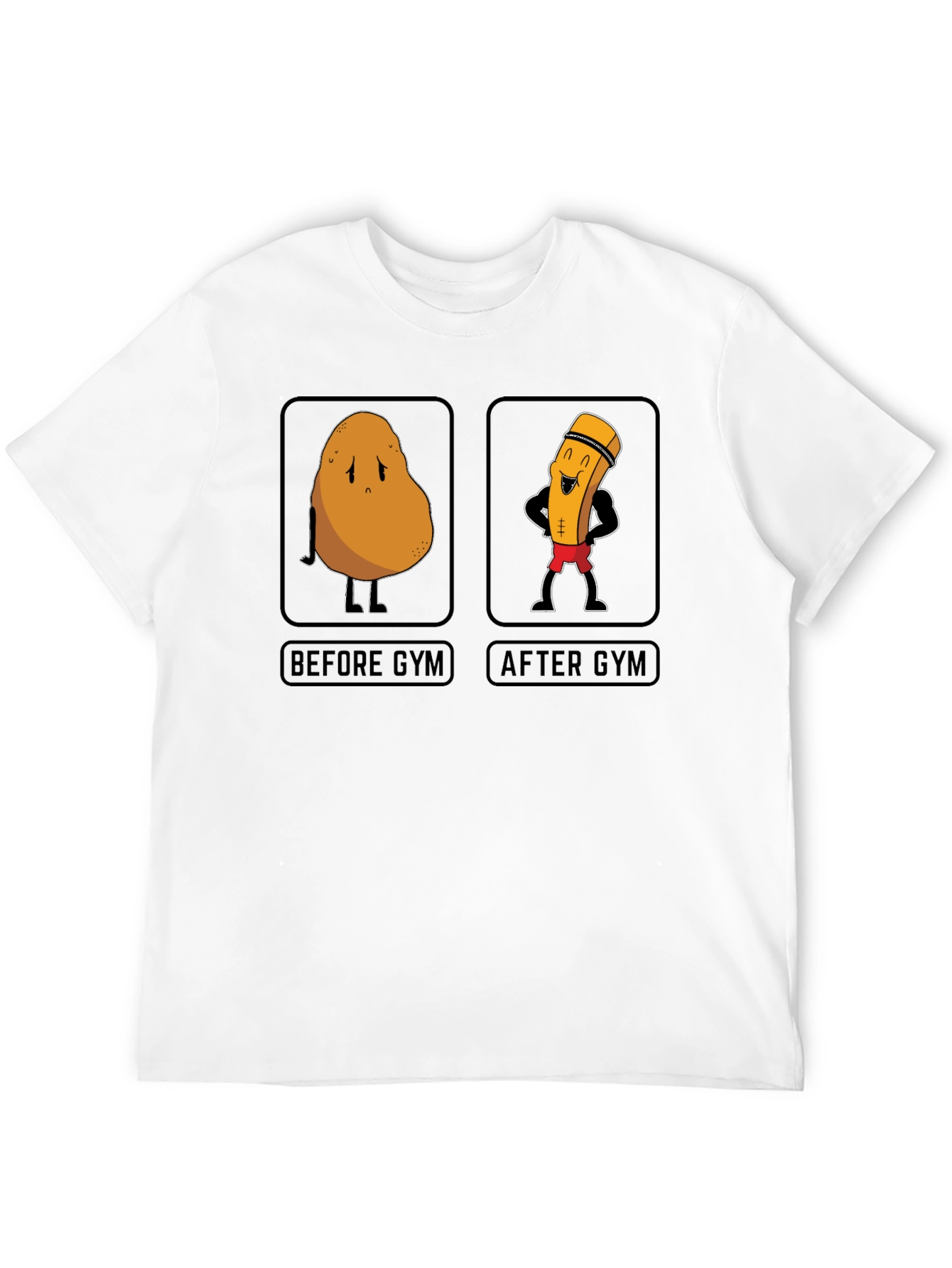 Black Funny Gym Potato T-Shirt view 12