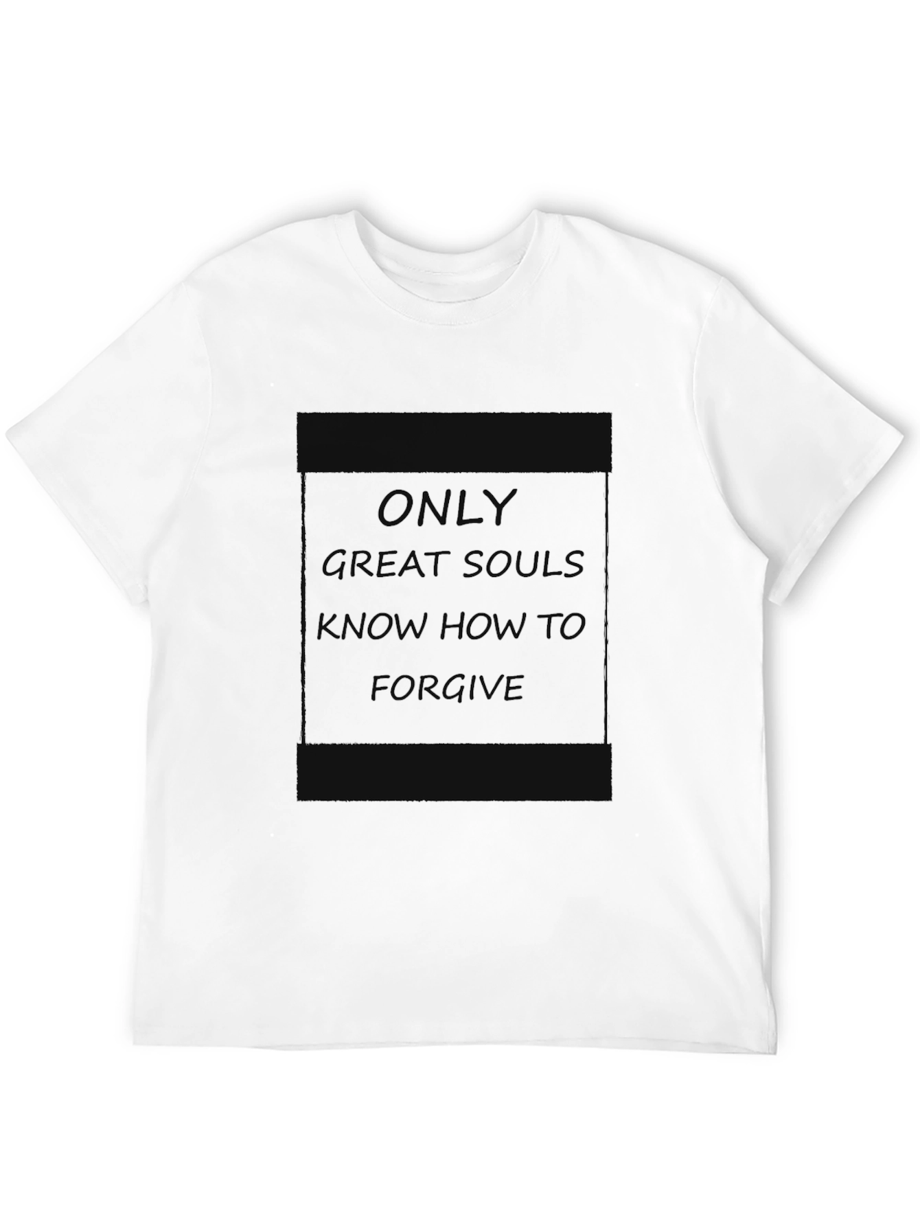Black Great Souls T-Shirt - Forgive Design - Black Cotton Tee view 12