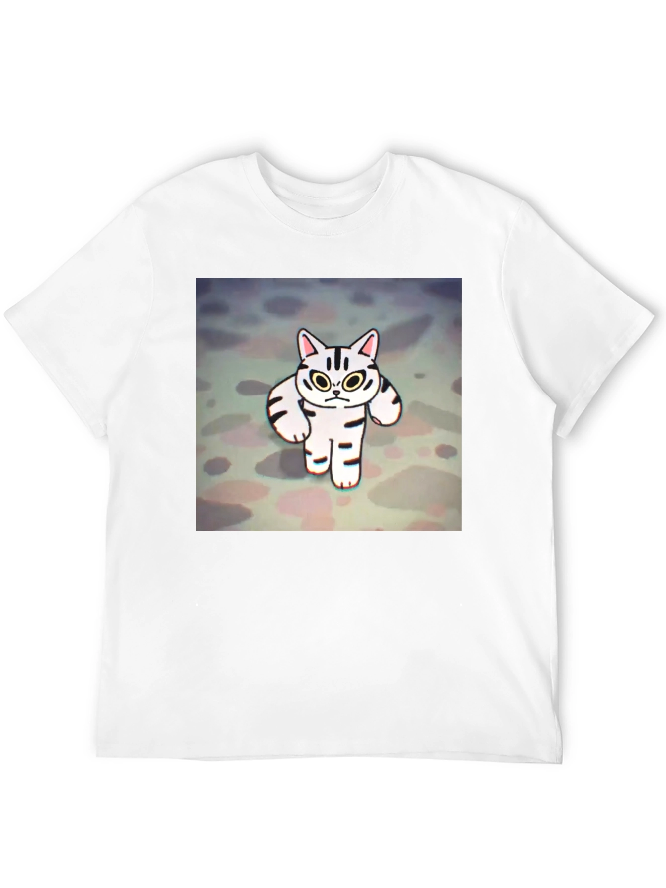 Black Funny Cat Graphic Tee - Black Cotton T-Shirt view 12