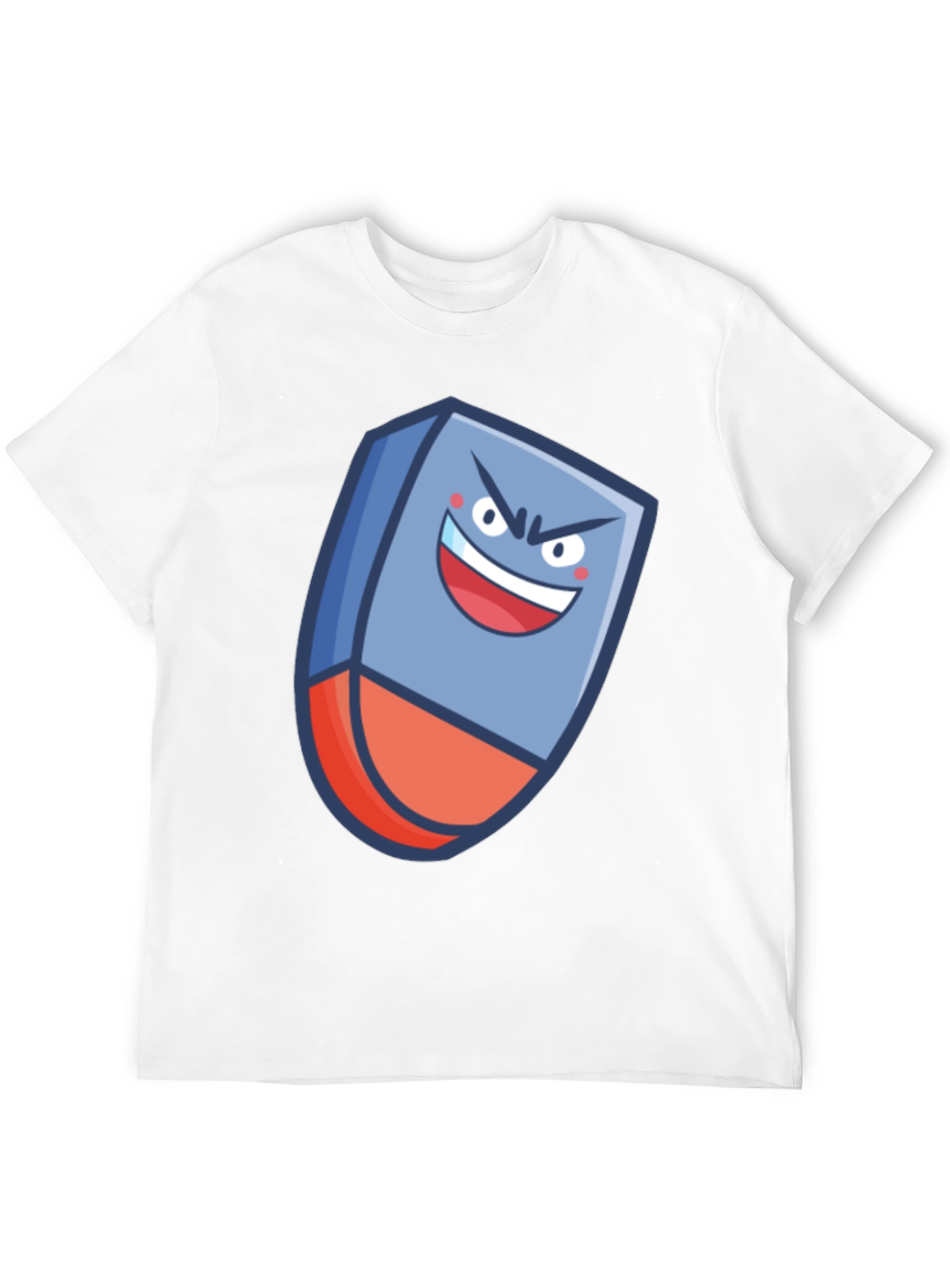 Black Men's Cartoon Eraser Graphic Black T-Shirt view 12