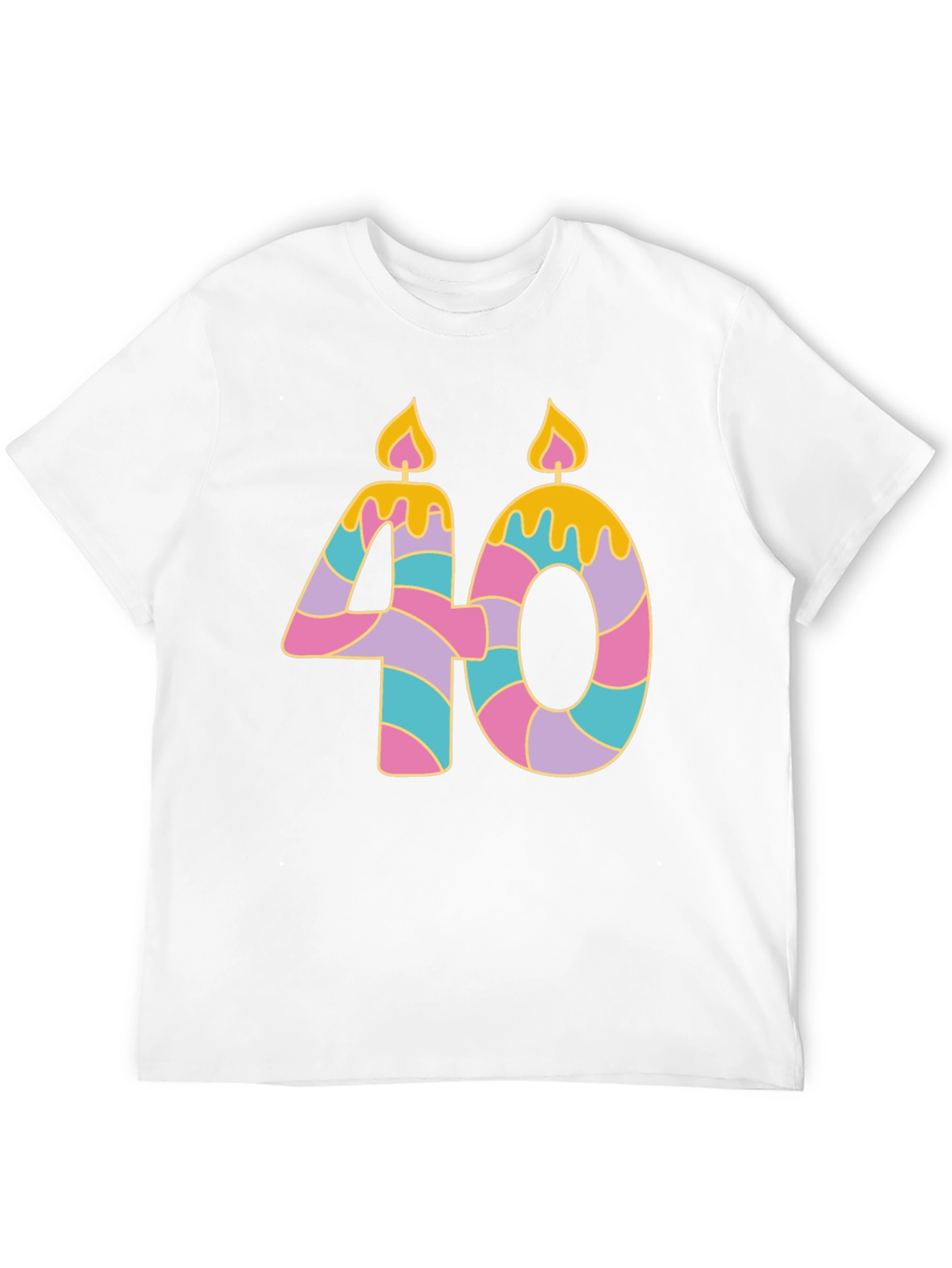 Black Novelty 40th Birthday Candle T-Shirt view 12