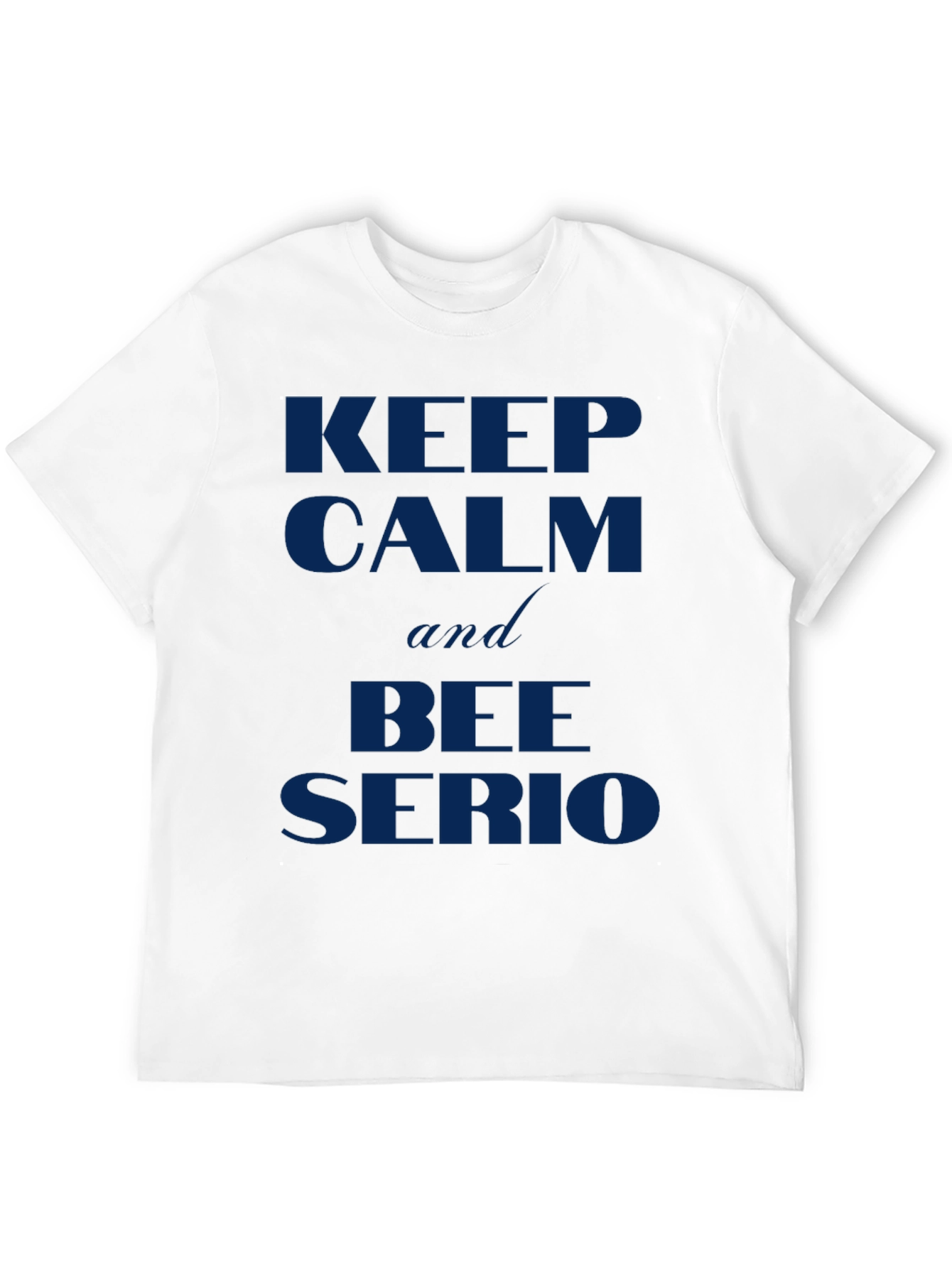 Black Keep Calm and Bee Serio T-Shirt - Men's Graphic Tee view 12