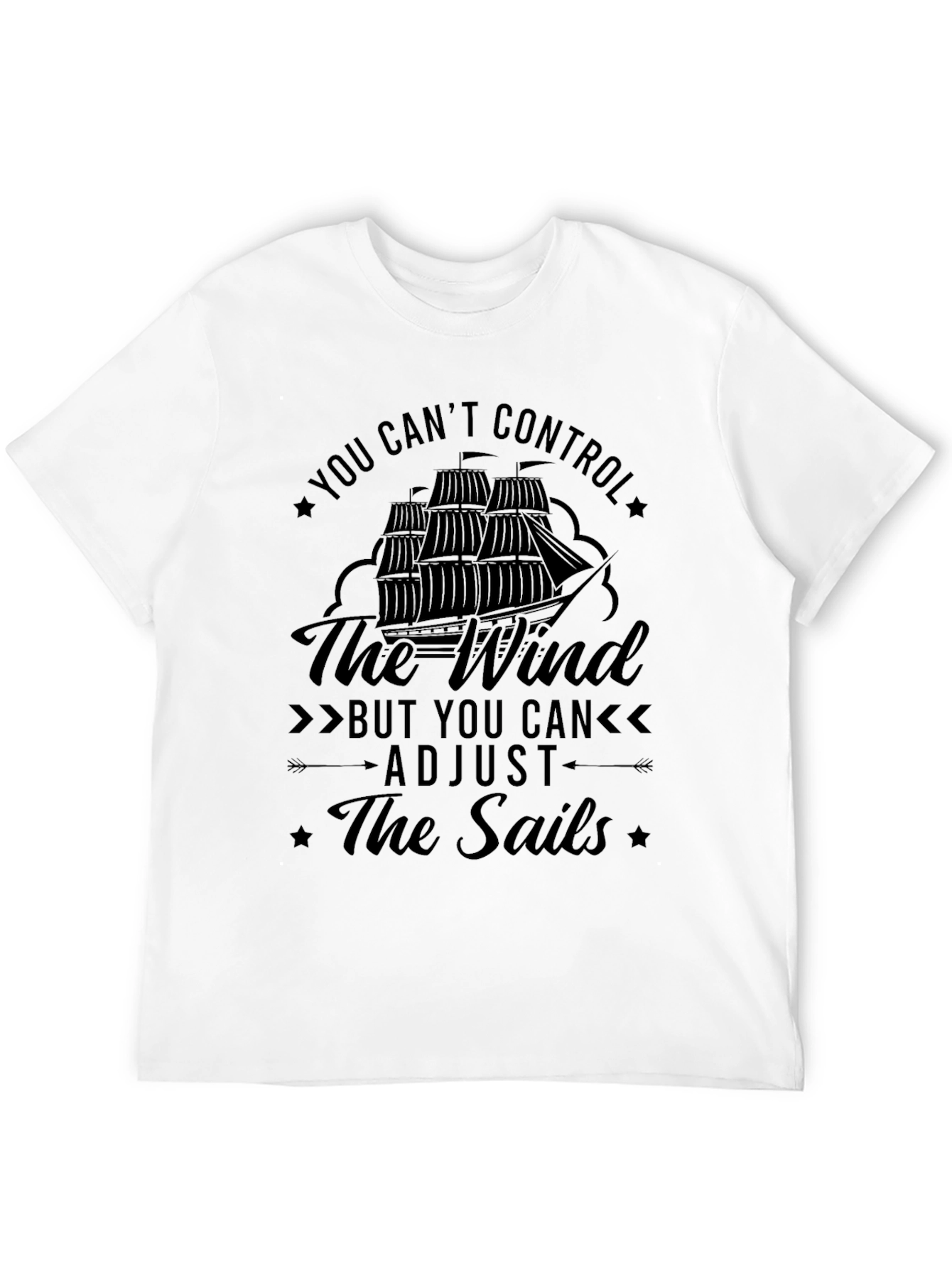 Black You Can't Control The Wind T-Shirt view 12
