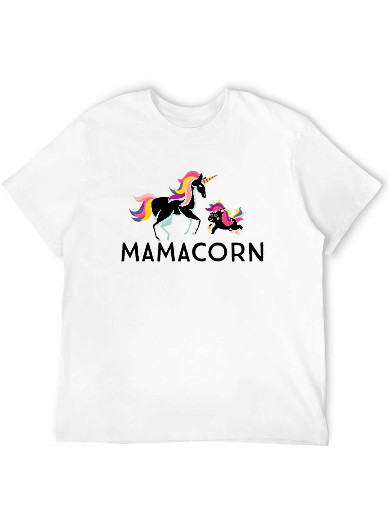Black MamAcorn Unicorn T-Shirt - Soft Cotton view 12