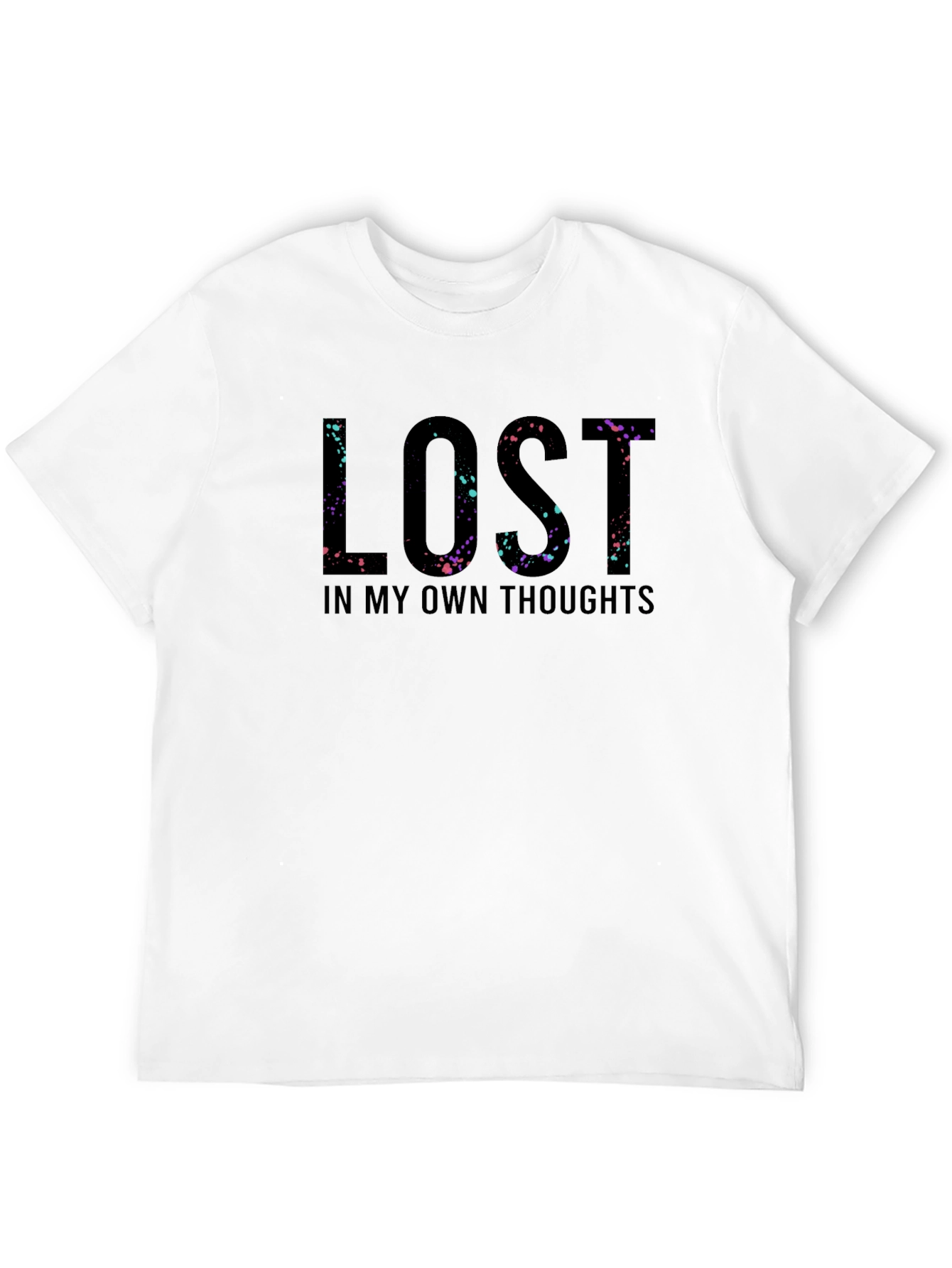 Black Lost in My Own Thoughts Graphic T-Shirt view 12