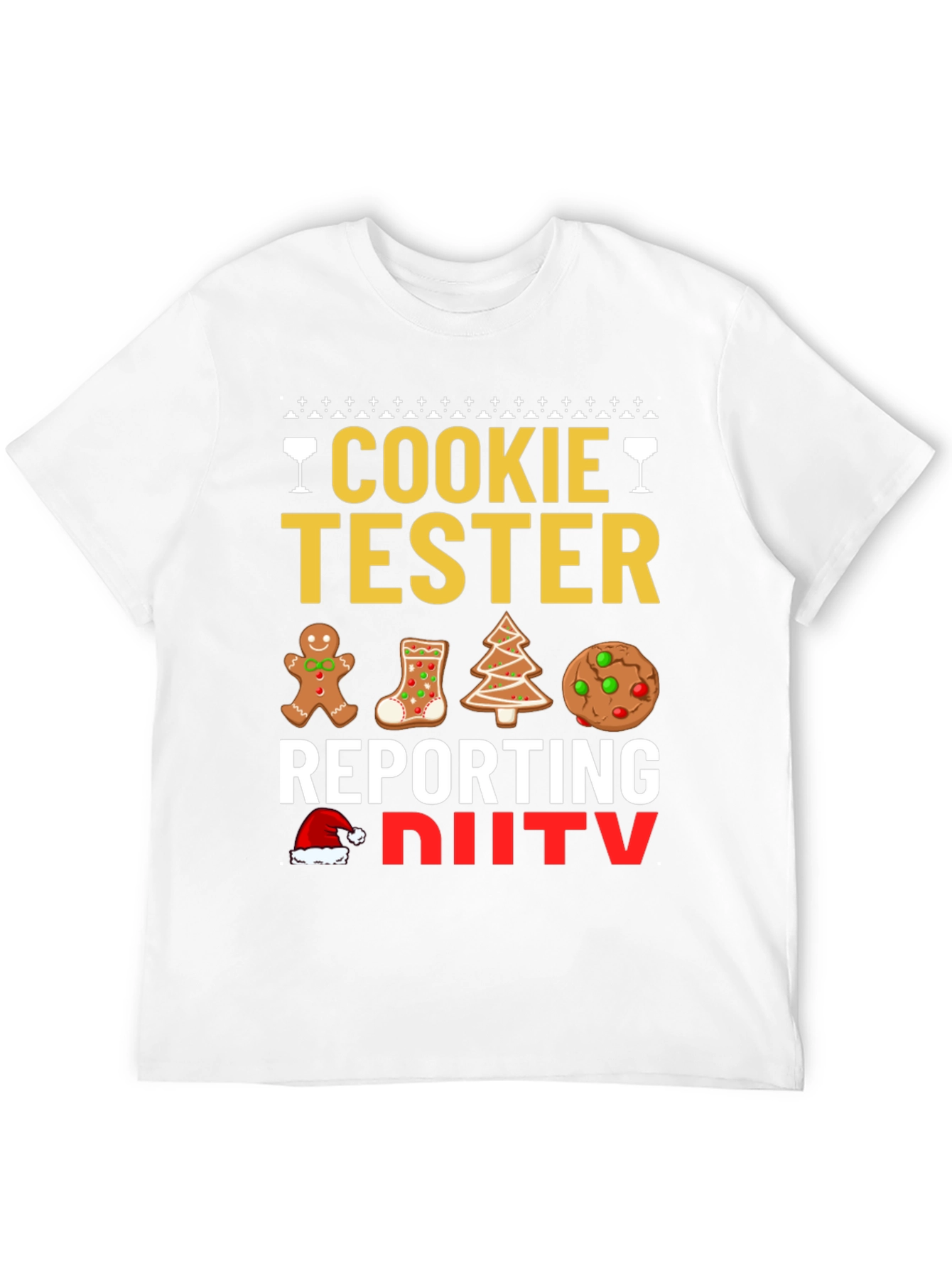 Black Cookie Tester Reporting for Duty Christmas T-Shirt view 12