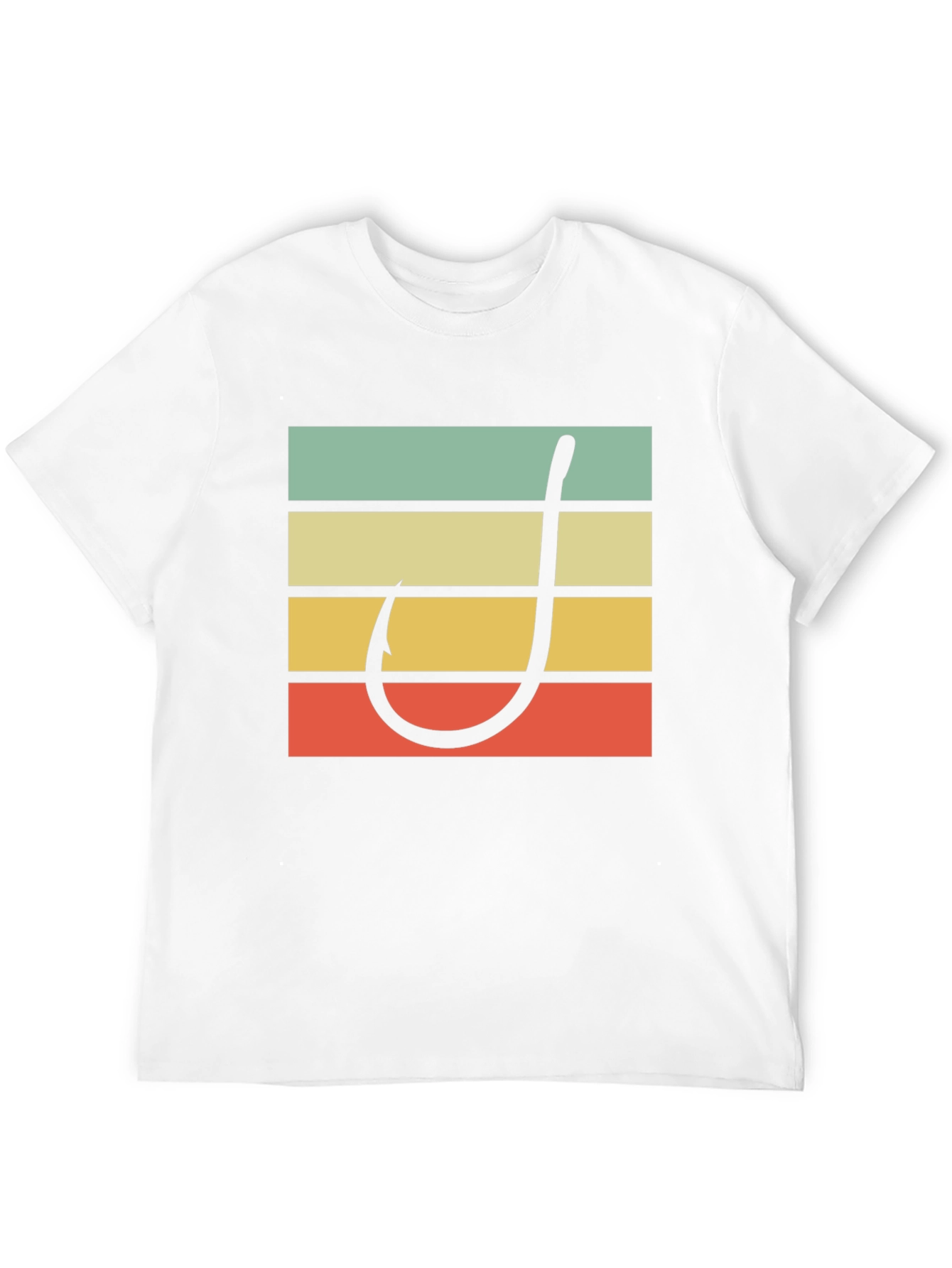 Black Retro Fishing Hook T-Shirt view 12