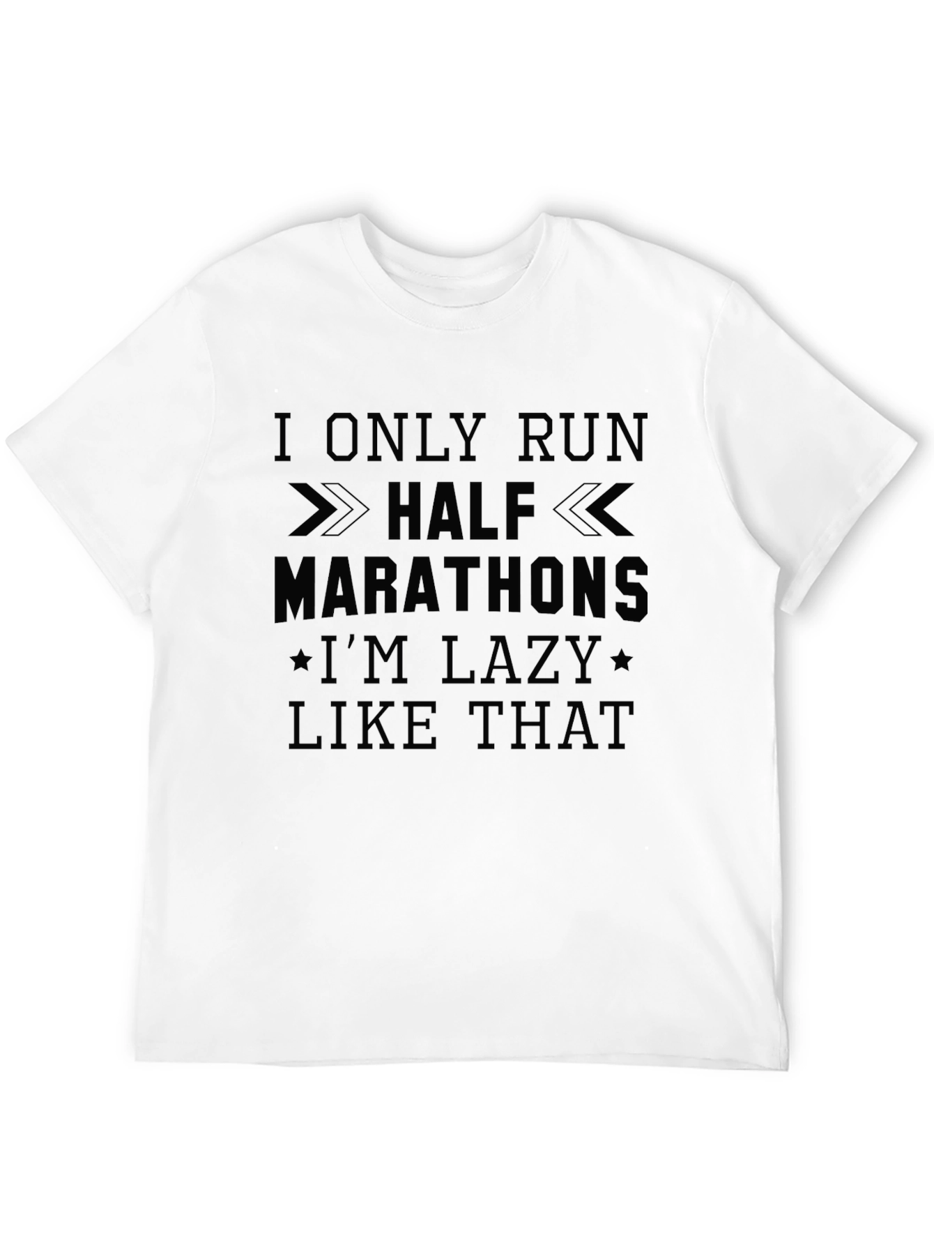 Black Funny Half Marathon Lazy Runner Black T-Shirt view 12