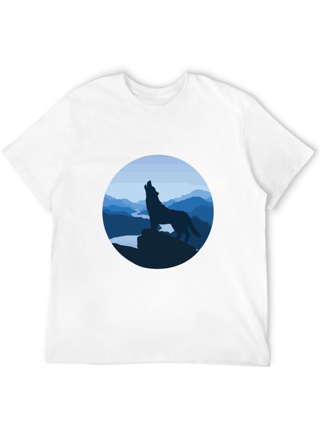 Black Wolf Howling Graphic Tee - Black view 12