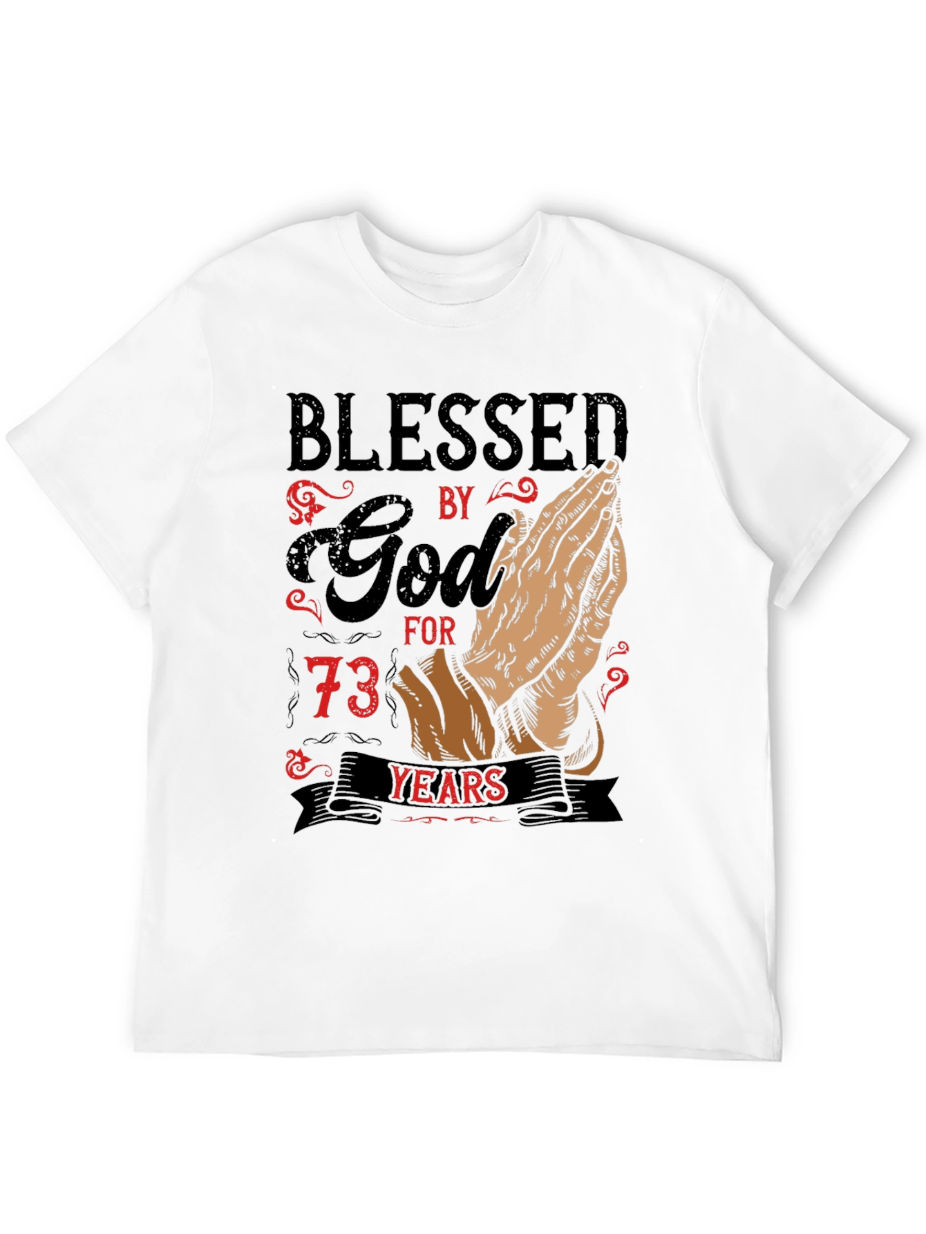 Black Blessed By God T-Shirt - Limited Edition 73 Years view 12