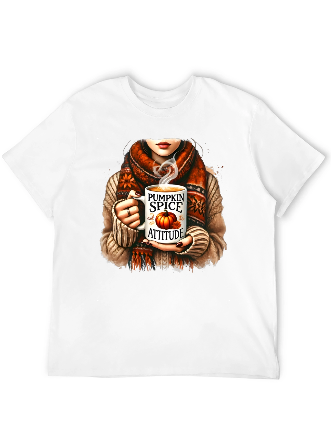 Black Pumpkin Spice Attitude T-Shirt Fall Graphic Tee view 12