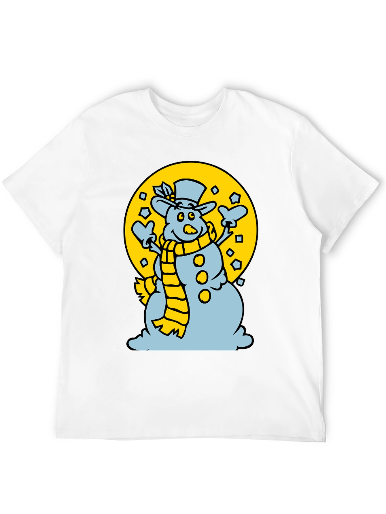 Black Snowman T-Shirt: Festive Holiday Apparel view 12