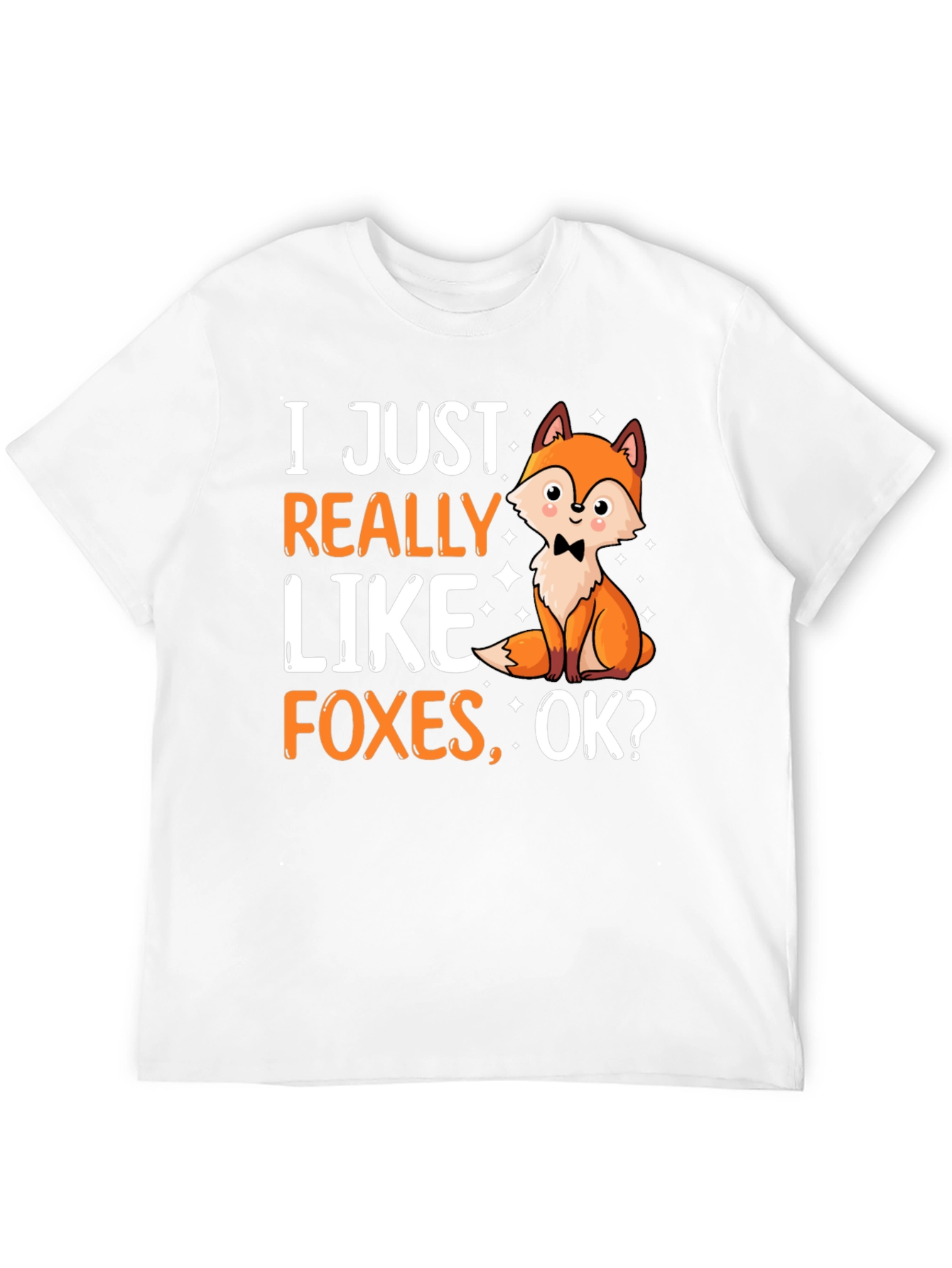 Black Funny Fox Lover T-Shirt - "I Just Really Like Foxes, OK?" view 12
