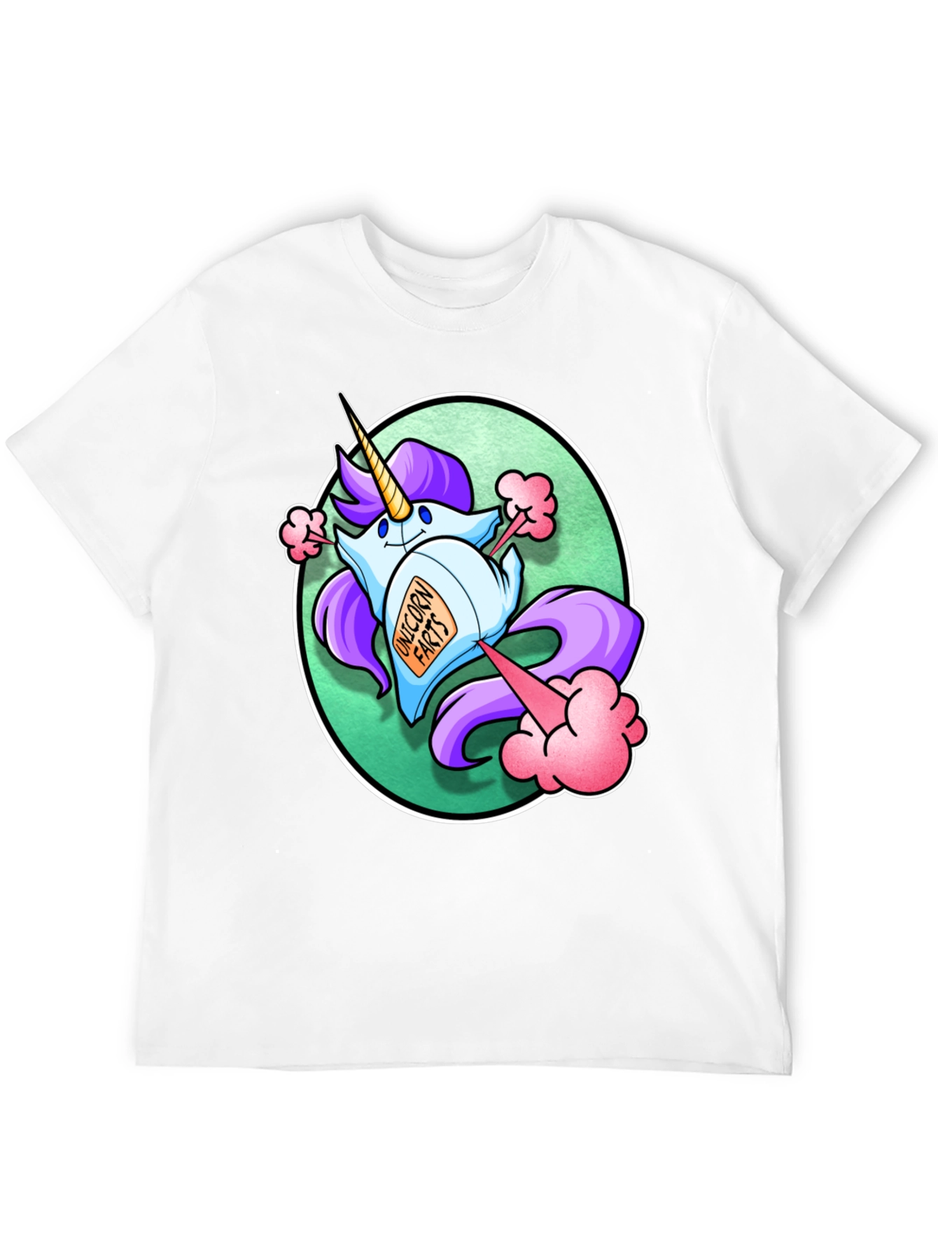 Black Unicorn Farts Graphic T-Shirt view 12