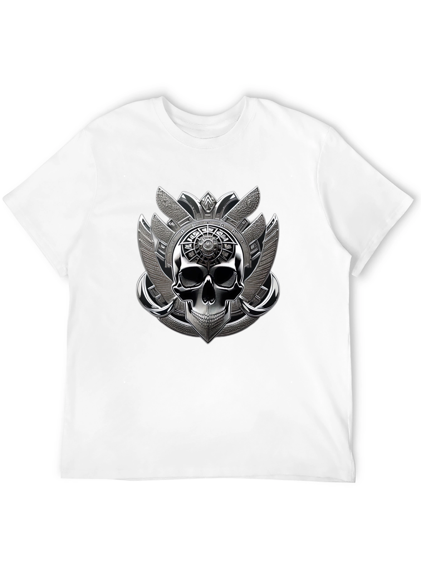 Black Skull Emblem Graphic Tee - Black view 12
