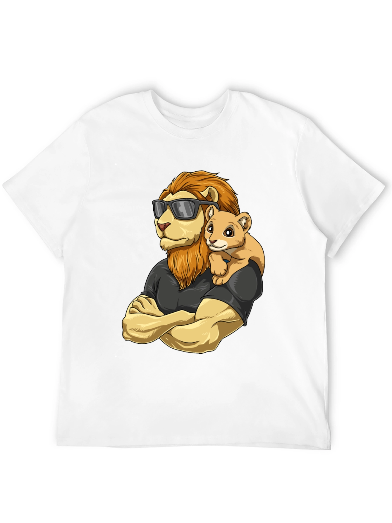 Black Lion Dad & Cub T-Shirt - Father's Day Gift view 12