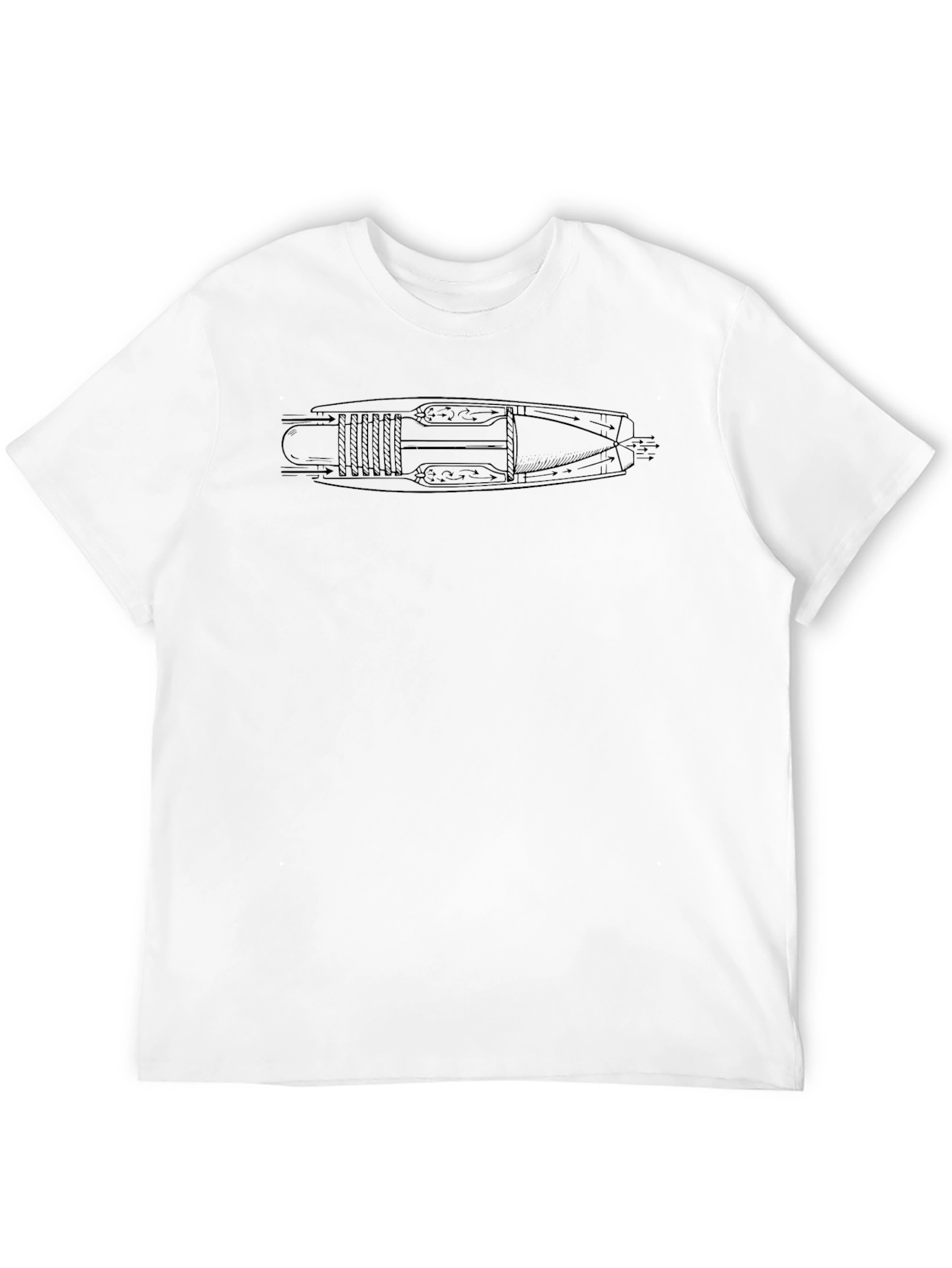 Black Jet Engine Schematic T-Shirt view 12