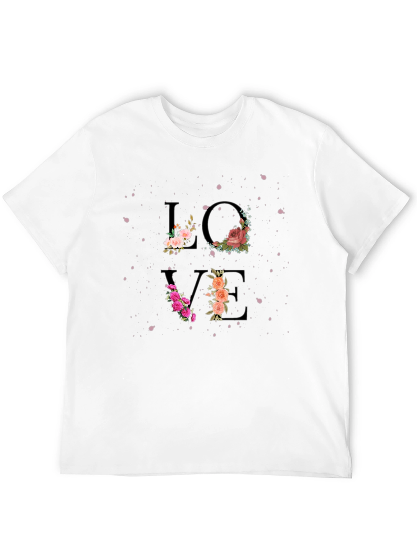 Black Floral Love Graphic Tee - Stylish Black T-Shirt view 12