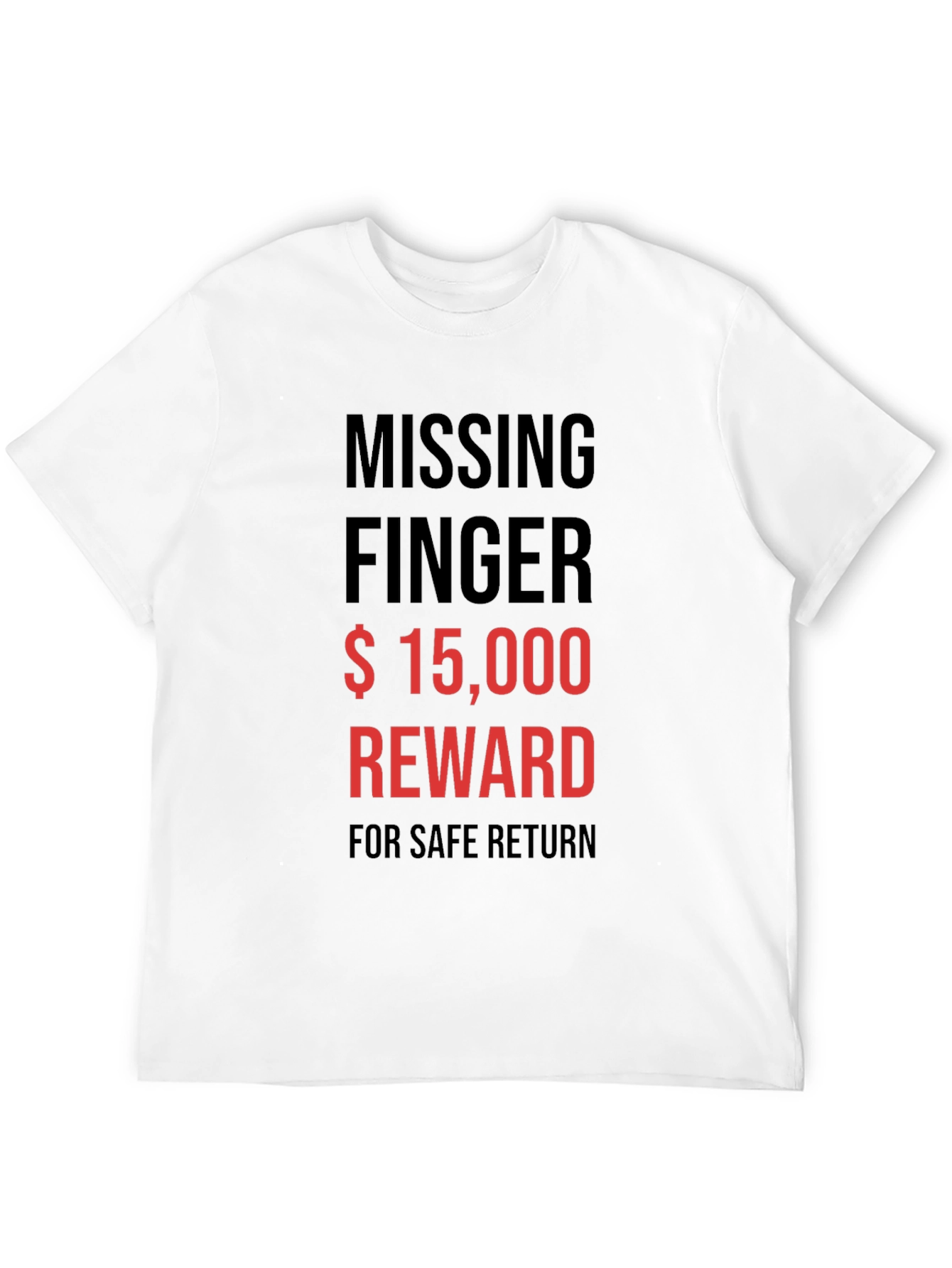 Black Missing Finger Reward Tee - Funny Statement T-Shirt view 12