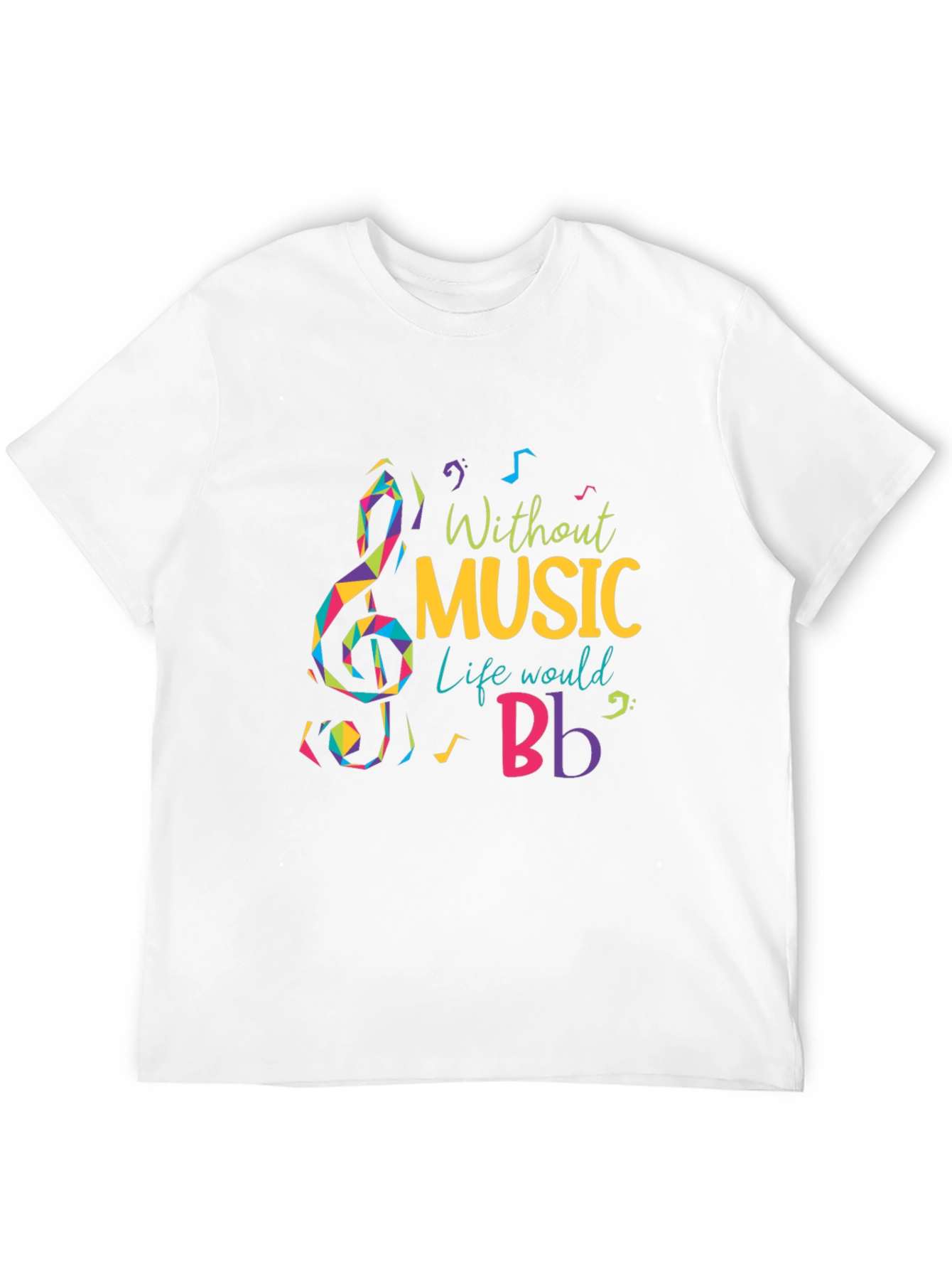 Black Without Music Life Would B Flat T-Shirt view 12