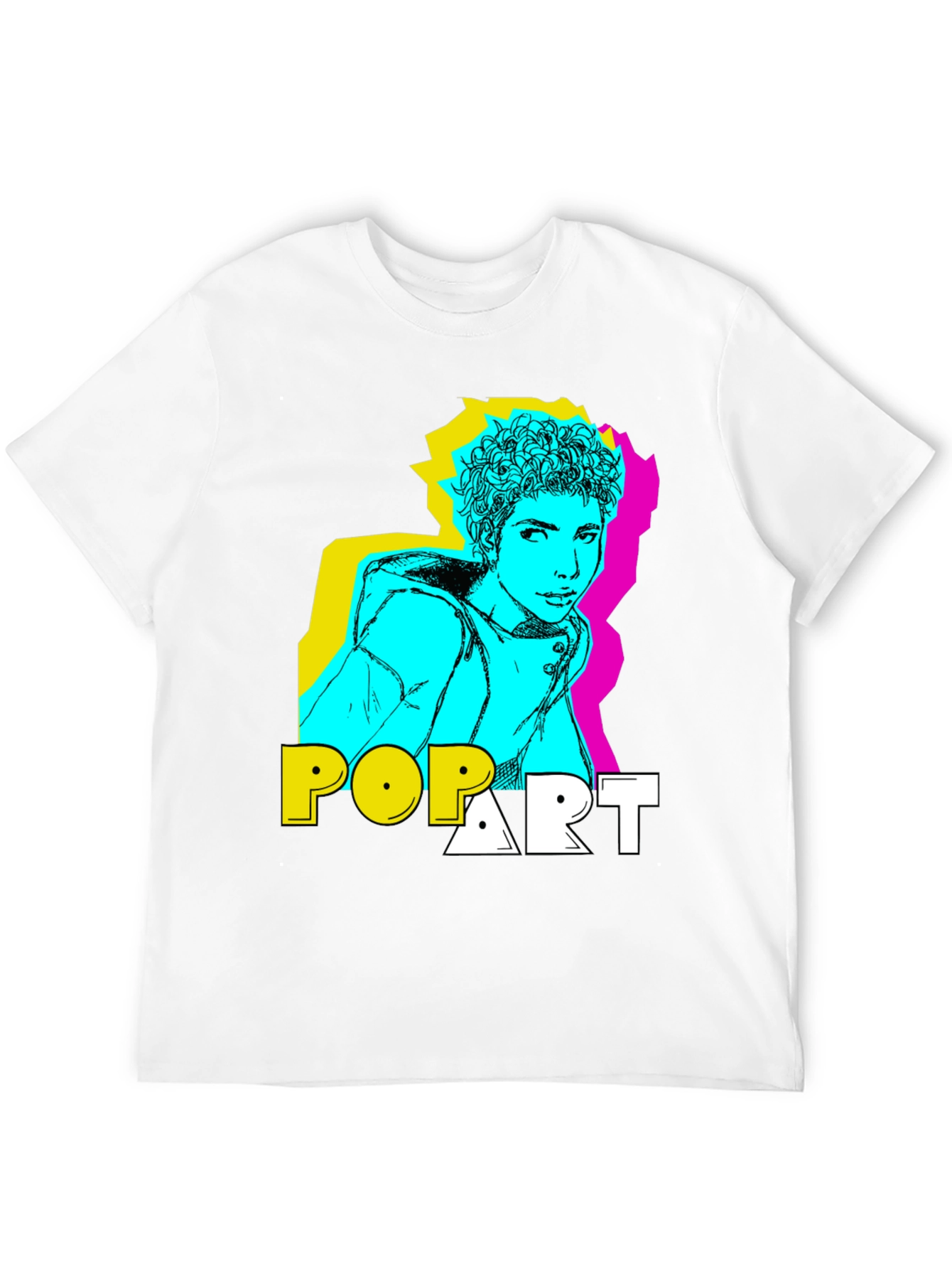 Black Pop Art Style Graphic T-Shirt view 12