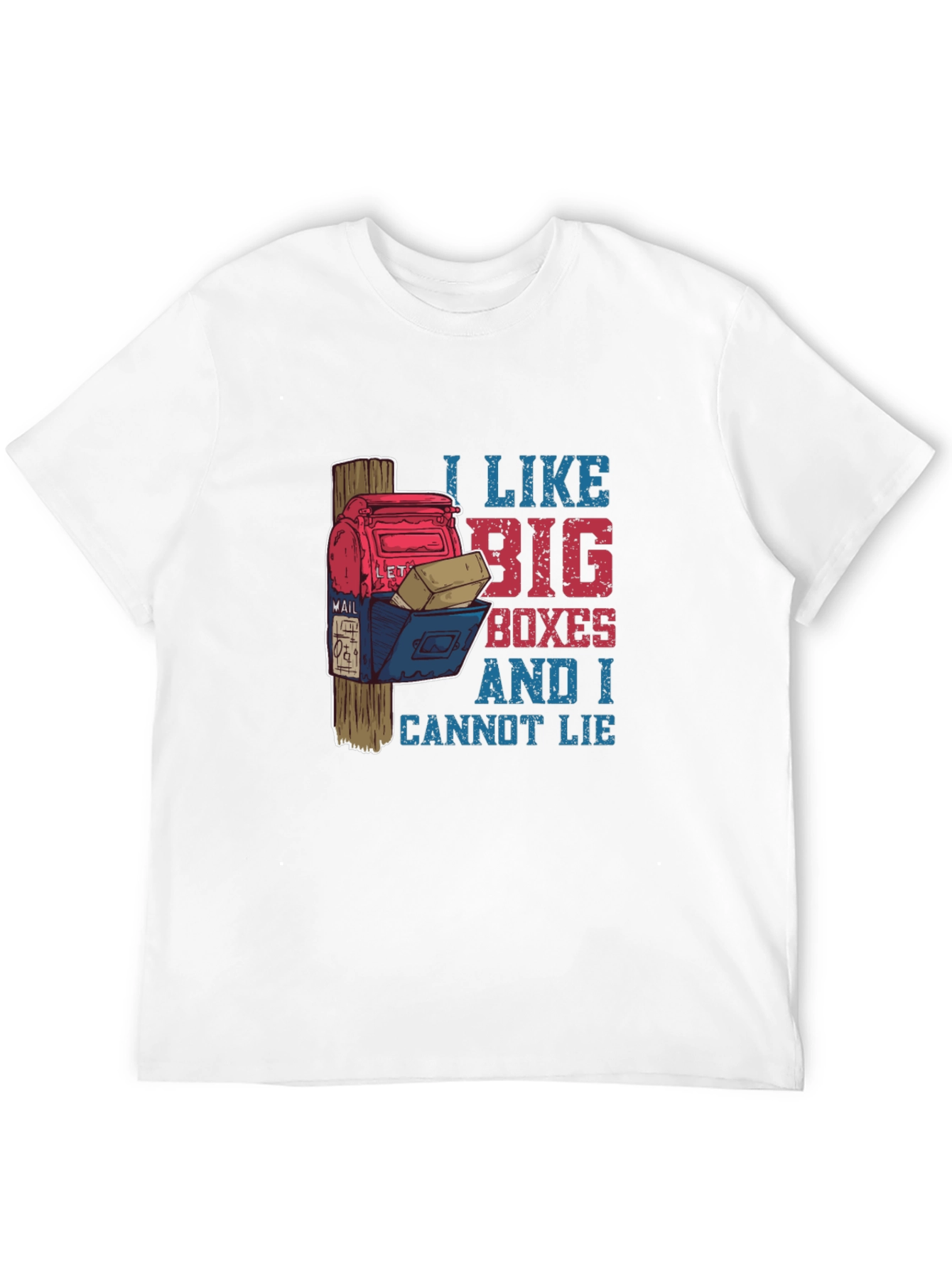 Black Funny Mailbox T-Shirt: I Like Big Boxes view 12