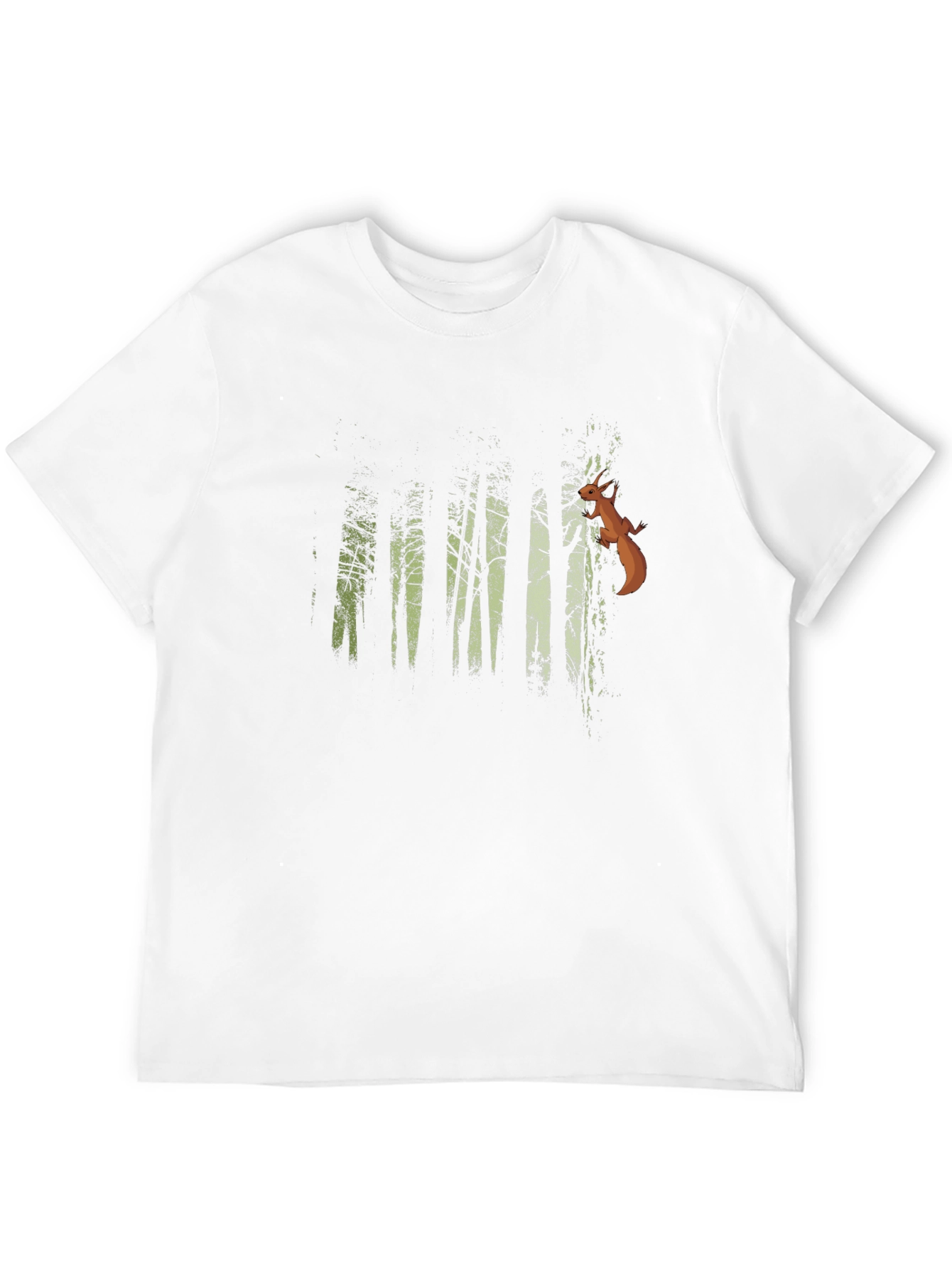 Black Nature Forest Squirrel Graphic T-Shirt view 12