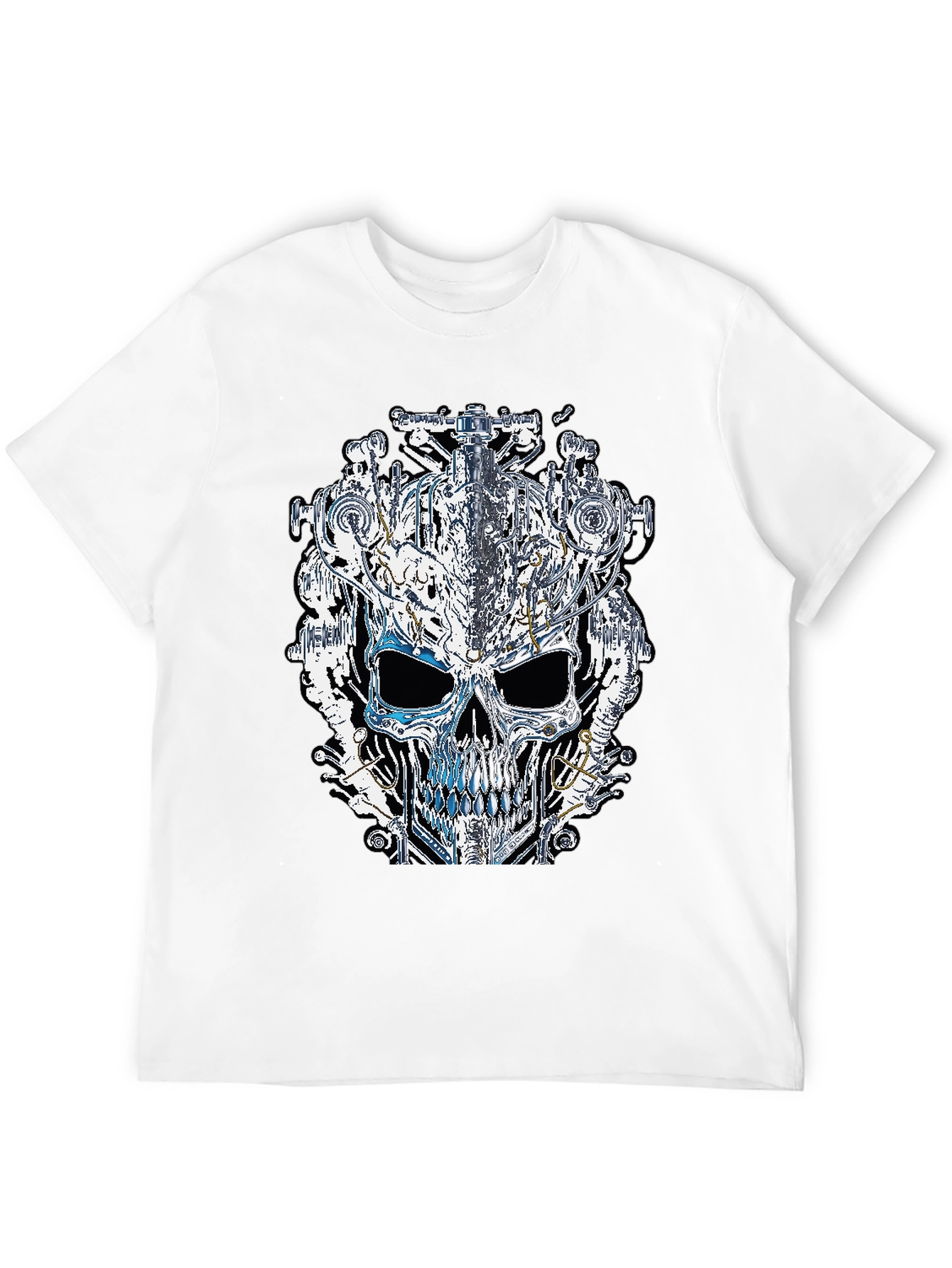 Black Steampunk Skull Graphic Tee view 12